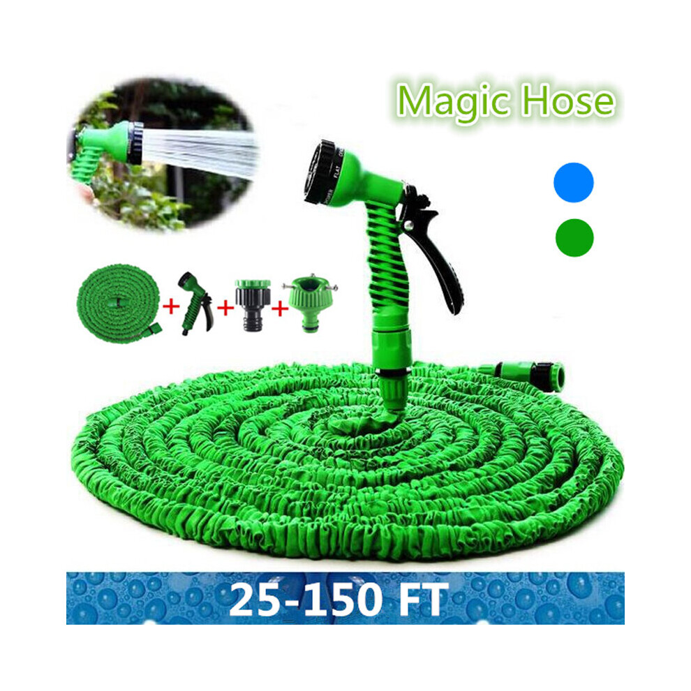 (100FT) Heavy Duty Expandable Garden & Carwash Magic Hose Pipe Spray Gun Garden Hose