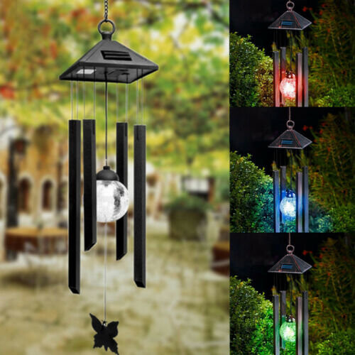 Remarkable Wind Chimes Solar Powered Colour Changing Led Light Garden Windchimes