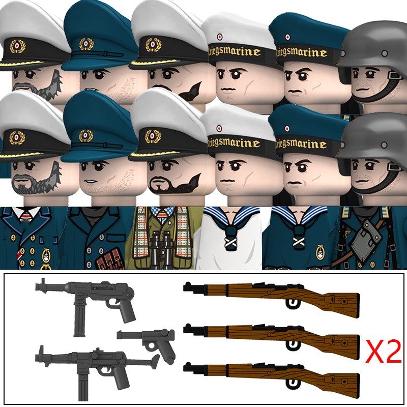 (Style A) Kids Military Building Block Britain Soldier Police Mini Action Figure Toys Weapons Bricks Birthday Gifts