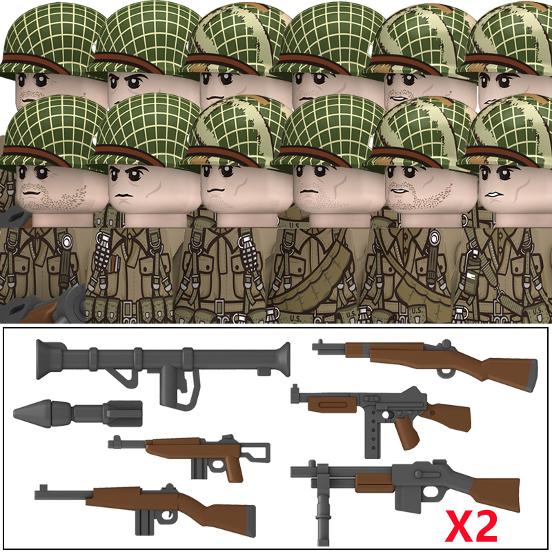 (Style A) Kids Military Building Block Britain Soldier Police Mini Action Figure Toys Weapons Bricks Birthday Gifts