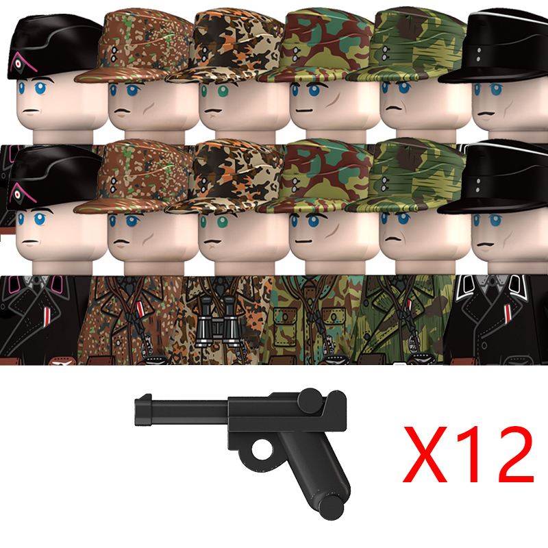 (Style A) Kids Military Building Block Britain Soldier Police Mini Action Figure Toys Weapons Bricks Birthday Gifts