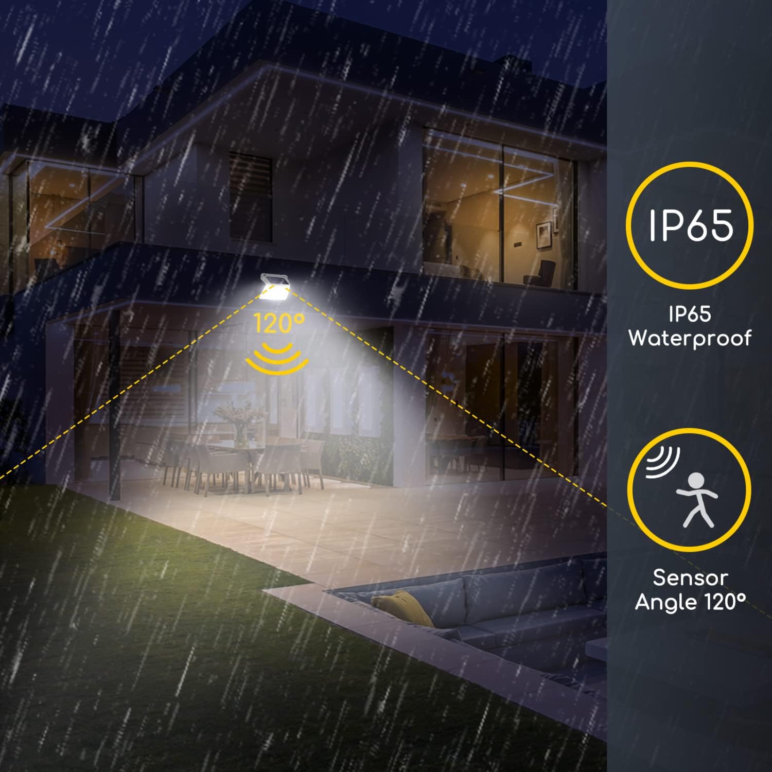 Outdoor Solar Lights Solar Security Lights 4 Modes Outdoor Solar Wall Lights IP65 Waterproof Solar Powered Lights Solar Motion Sensor Lights Solar PIR Light 
