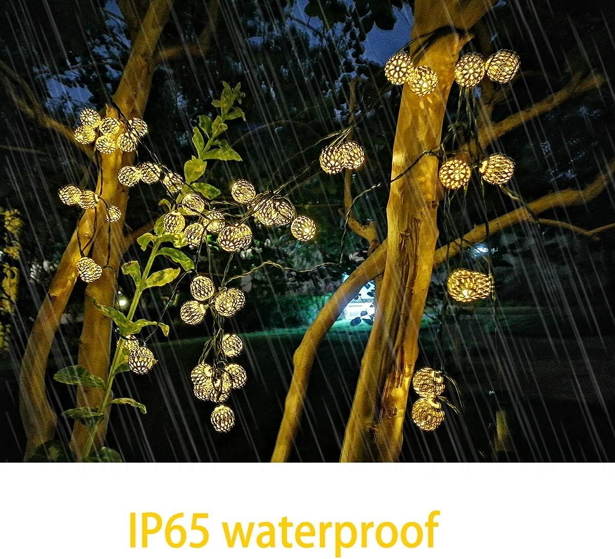 (Warm White-Warm White) Solar String Lights Outdoor 8 Modes 23ft 50LED Garden Lights Solar Fairy Lights Waterproof Lighting for Gazebo Fence Wall Patio 