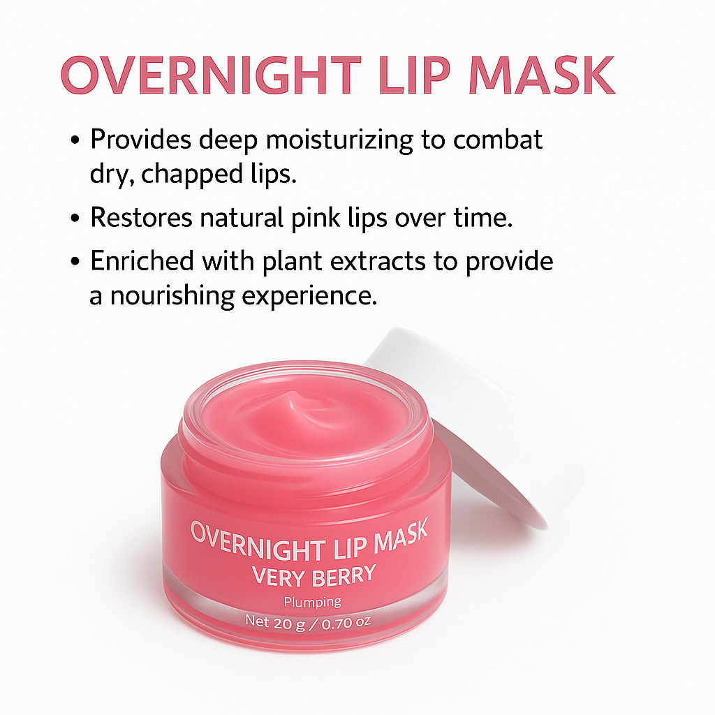 Overnight Lip Mask Moisturizing Nourishing Smoothing Lip Lines Care For Dry Cracked Lips Daily Sleeping Treatment
