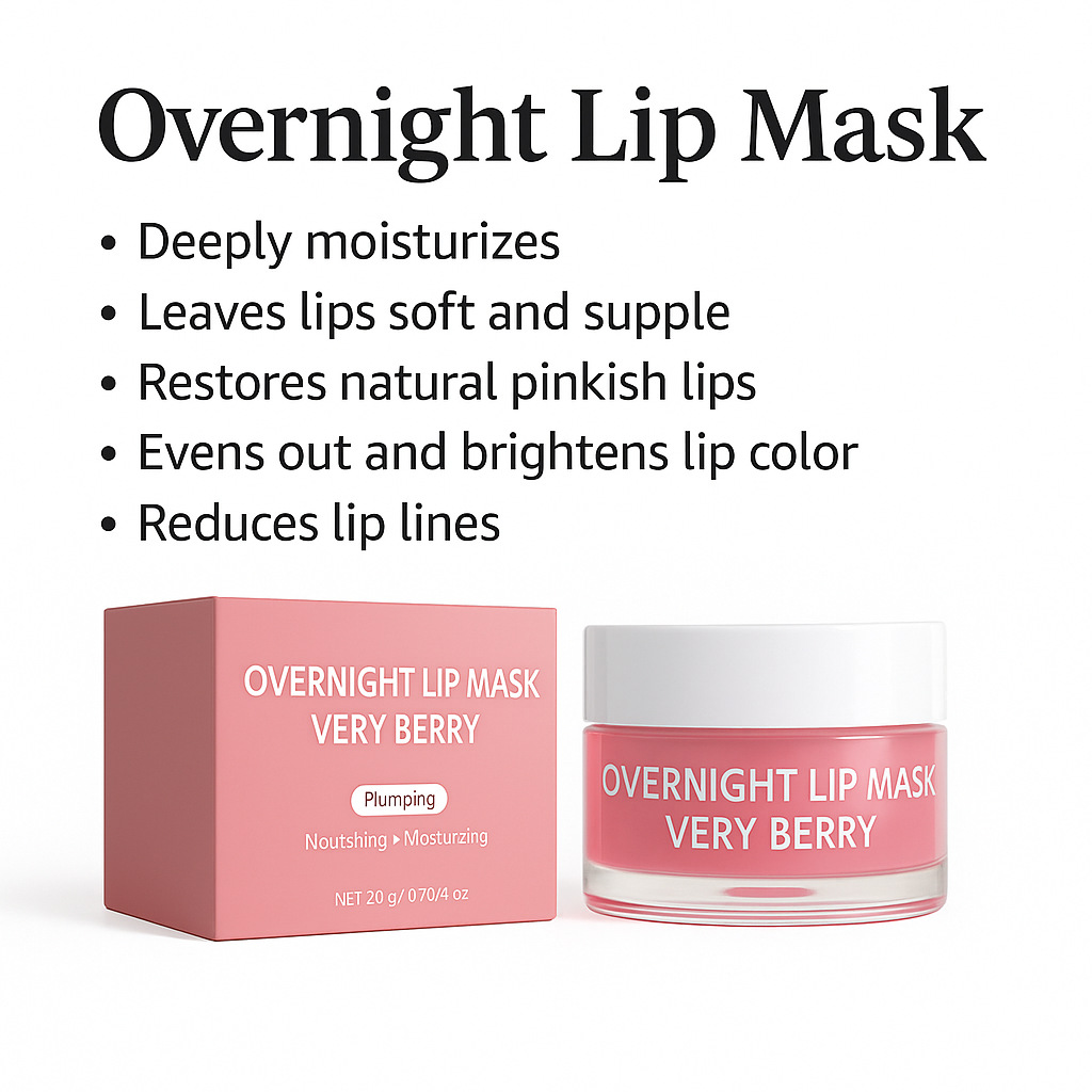 Overnight Lip Mask Moisturizing Nourishing Smoothing Lip Lines Care For Dry Cracked Lips Daily Sleeping Treatment