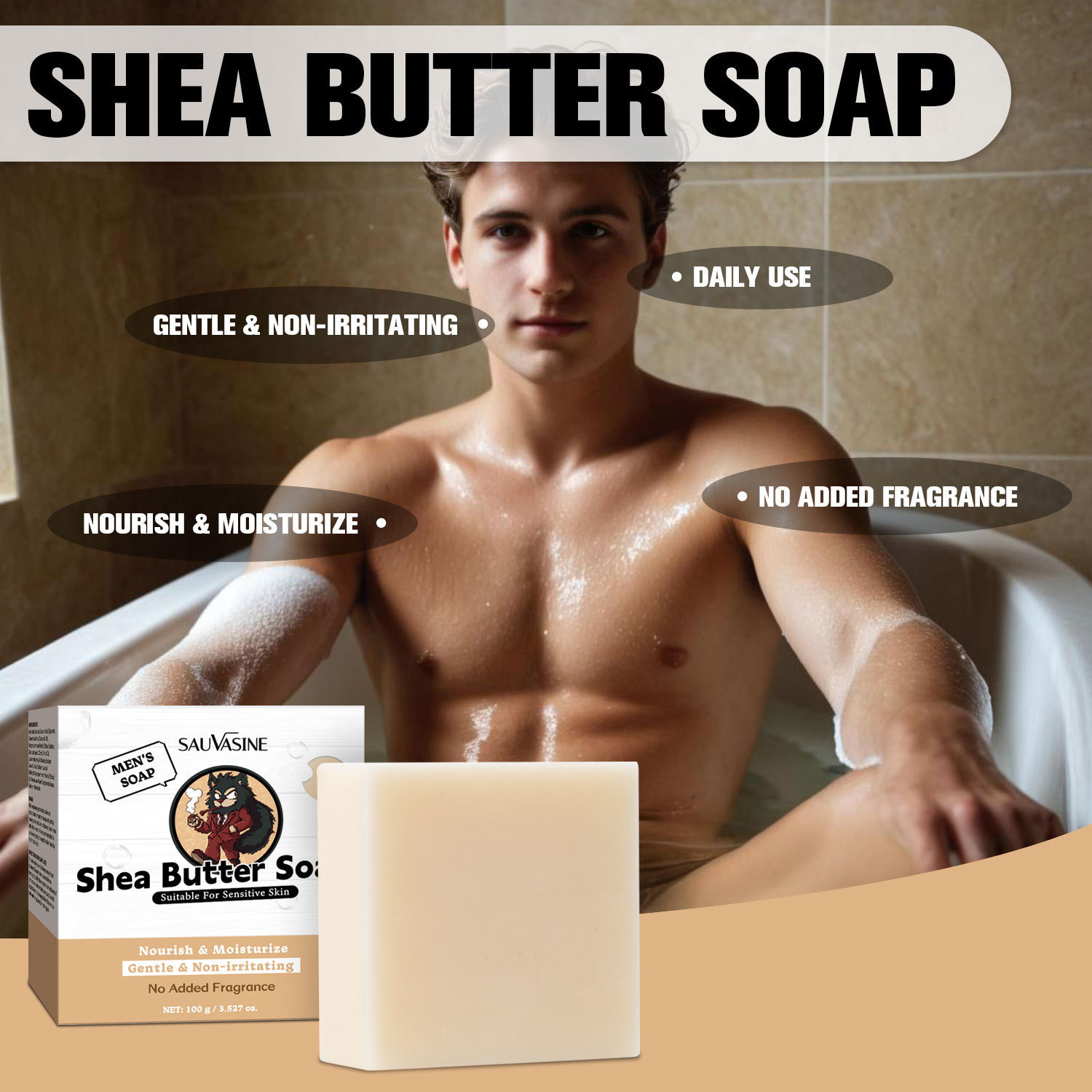 Shea Butter Soap Bar Nourishing Moisturizing Gentle Cleansing For Face And Body Daily Bath And Shower Care