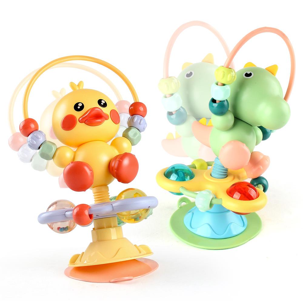 (bird) Baby Rattles Set Infant High Chair Toys Suction Cup Grab N Spin Interactive Development Baby Tray Toy Newborn Gifts for Kids