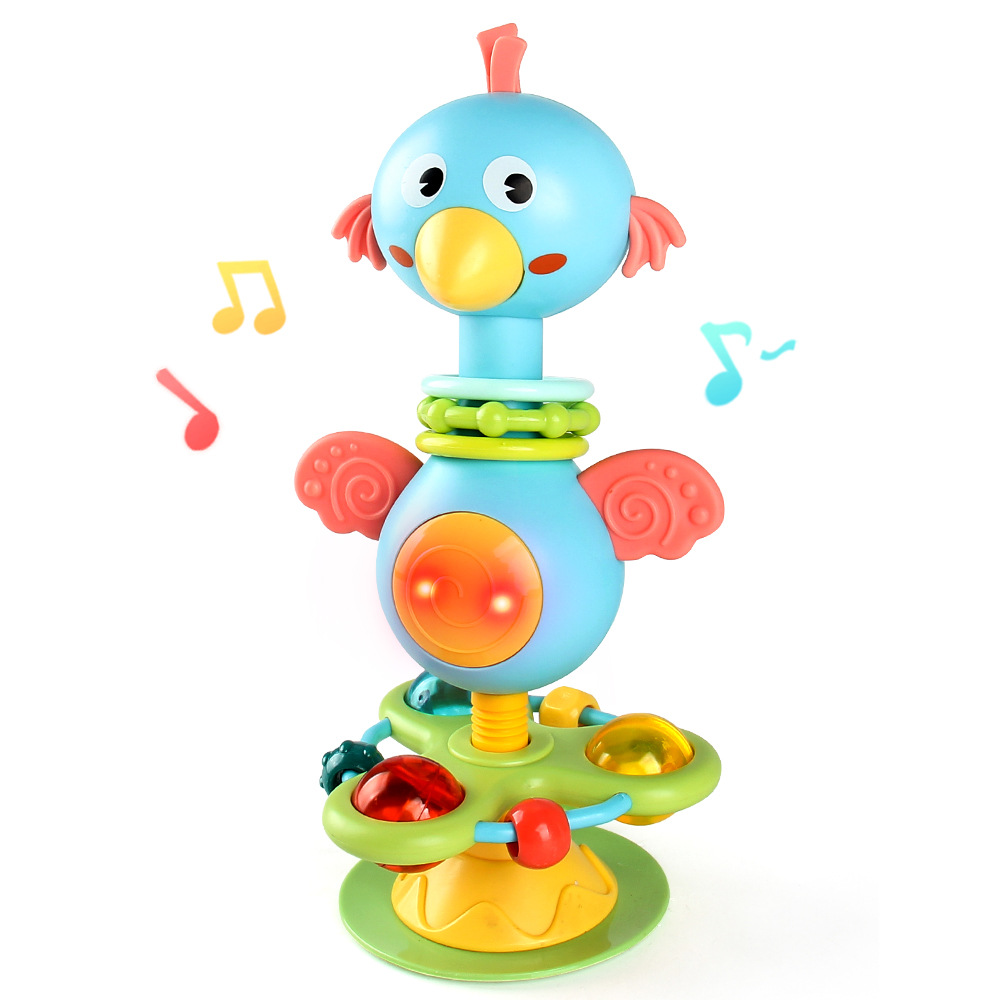 (bird) Baby Rattles Set Infant High Chair Toys Suction Cup Grab N Spin Interactive Development Baby Tray Toy Newborn Gifts for Kids