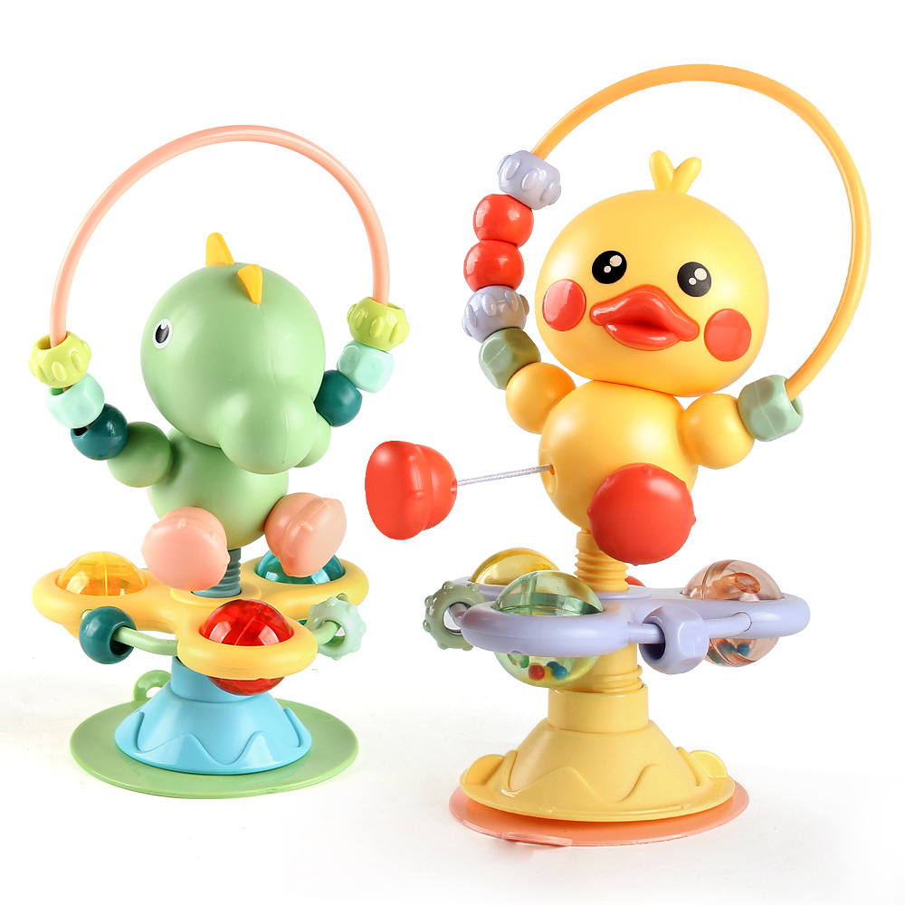 (bird) Baby Rattles Set Infant High Chair Toys Suction Cup Grab N Spin Interactive Development Baby Tray Toy Newborn Gifts for Kids
