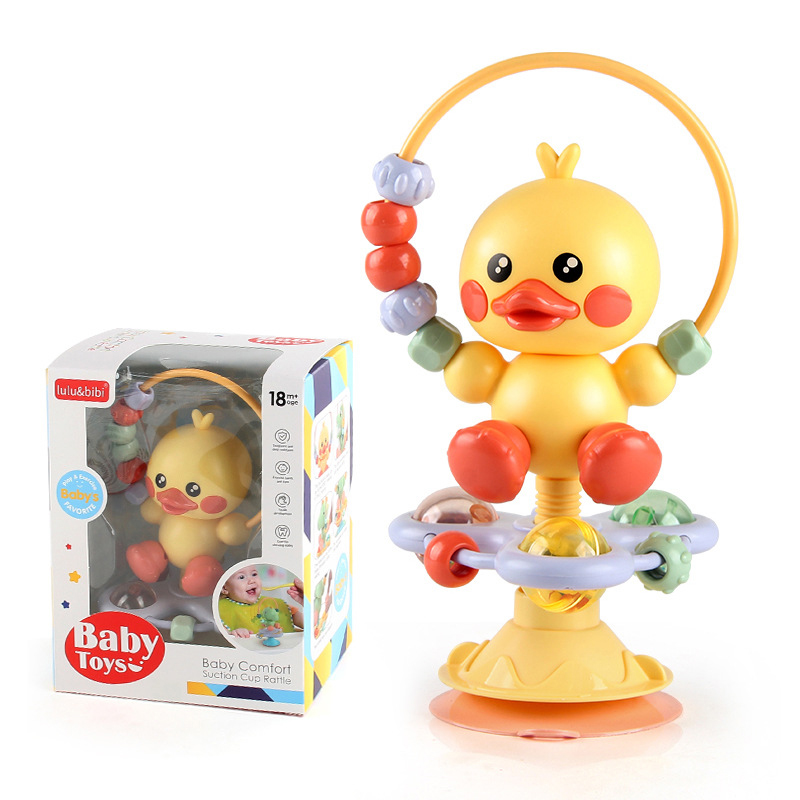 (bird) Baby Rattles Set Infant High Chair Toys Suction Cup Grab N Spin Interactive Development Baby Tray Toy Newborn Gifts for Kids