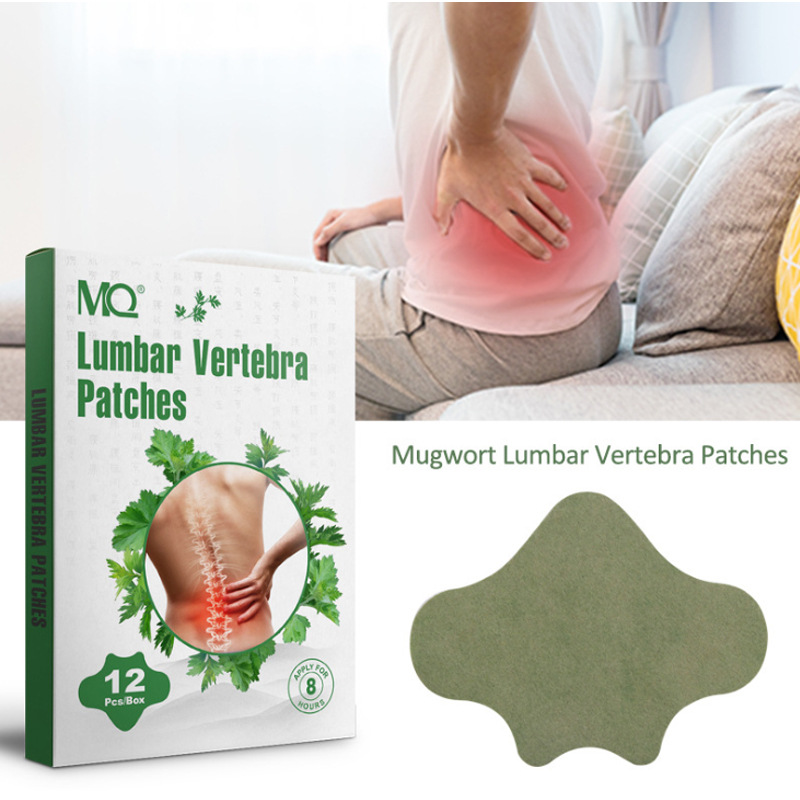 Wormwood Lumbar Patch Heating Moxibustion Sticker For Neck Shoulder Back Knee Joint Pain Relief Daily Care 12 Patches