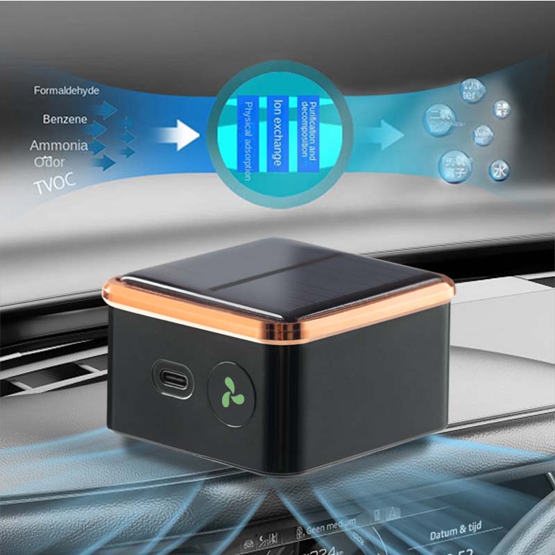 Car Air Purifier Solar Charging Formaldehyde Removal Haze Removal Small Negative Ion Car Disinfection Odor Cleaner