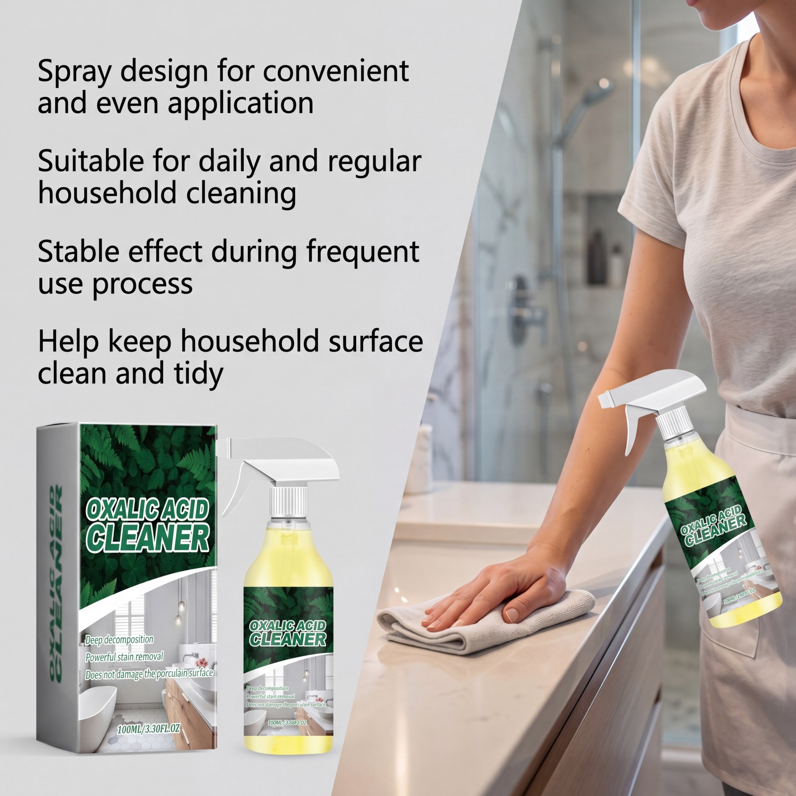 Oxalic Acid Cleaner Daily High Cleans Bright Multi Purpose Kitchen Bathroom Surface Stain Dust Remover
