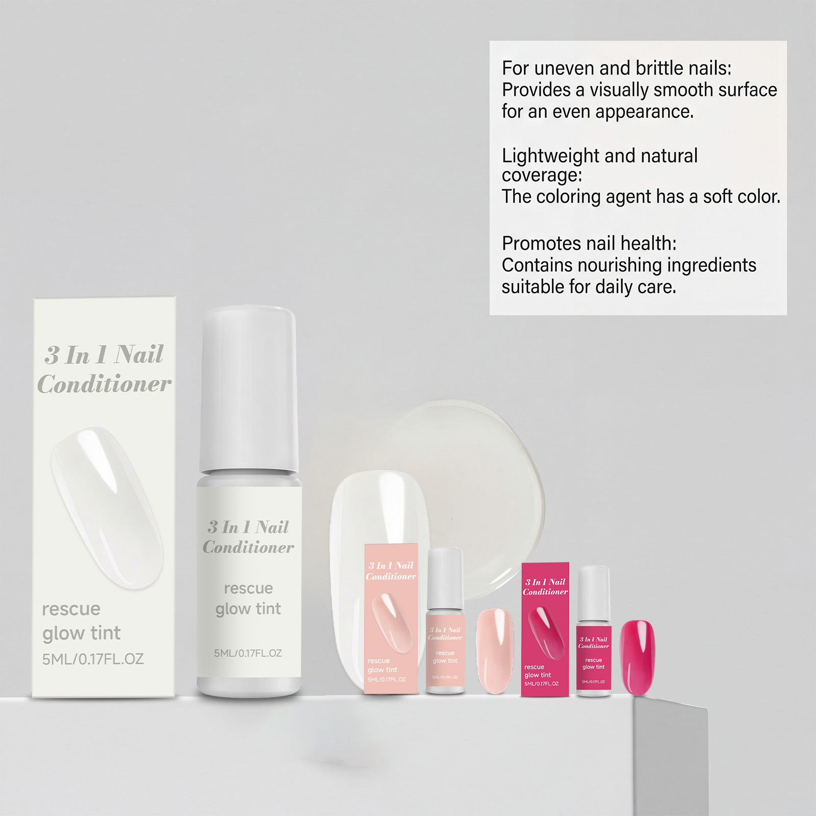 Nail Hardener Flesh Pink Daily Moisturizing Quick Dry Non Greasy Natural Gloss Protect Nail Cuticle Surface Care Liquid