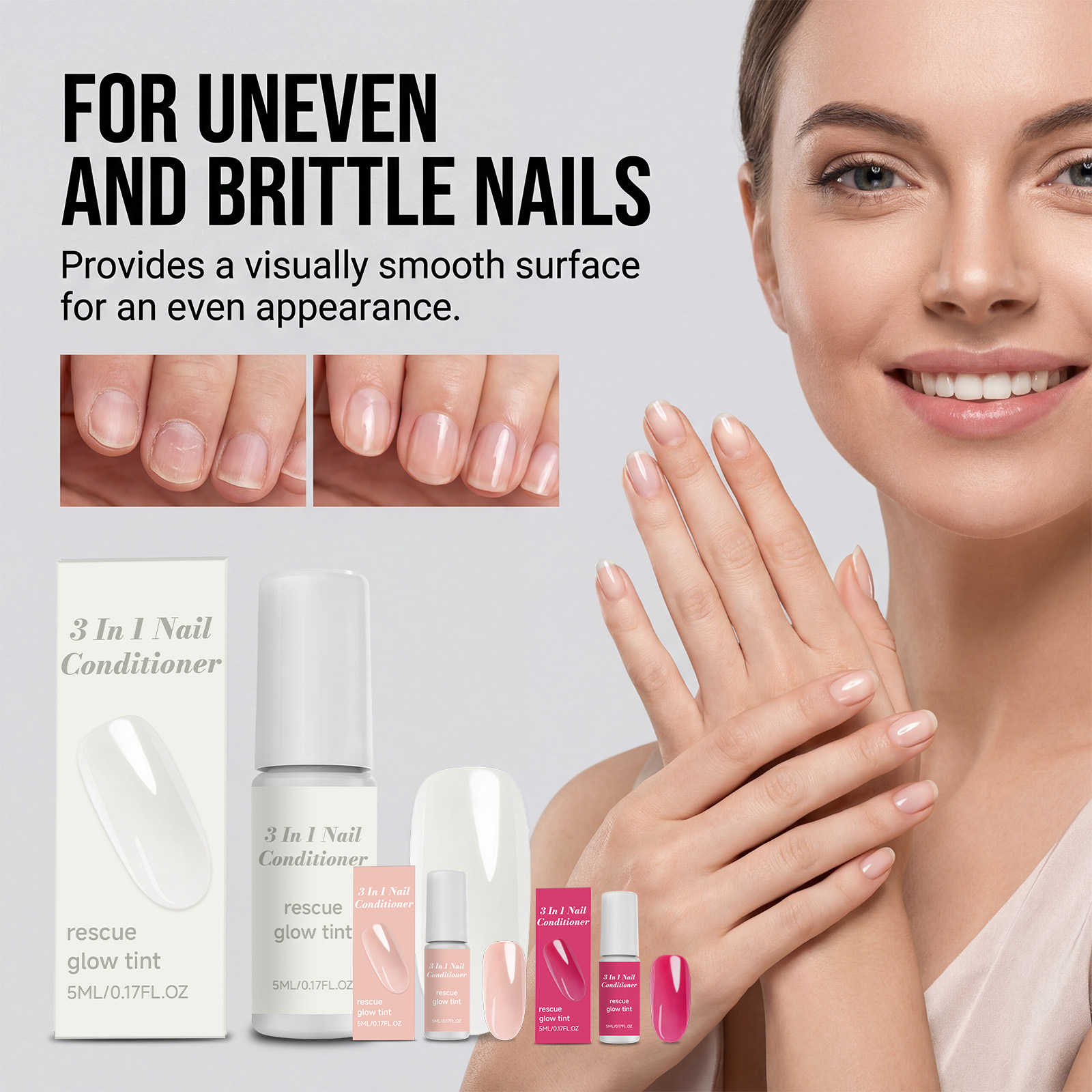 Nail Hardener Flesh Pink Daily Moisturizing Quick Dry Non Greasy Natural Gloss Protect Nail Cuticle Surface Care Liquid