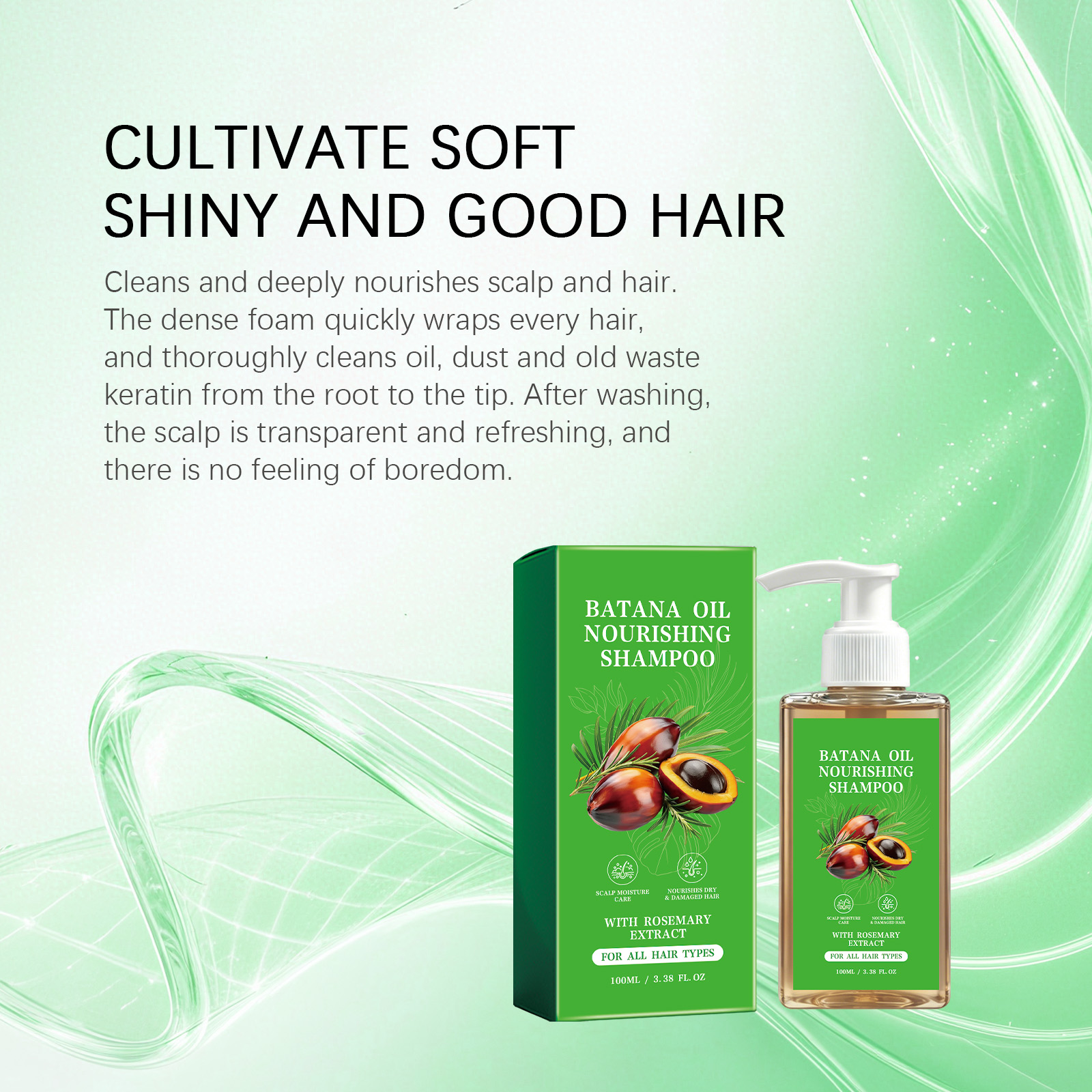 Batana Oil Shampoo Mild Clean Hair Follicle Scalp Fresh Soft Hair Nourish Tip Smooth Shiny