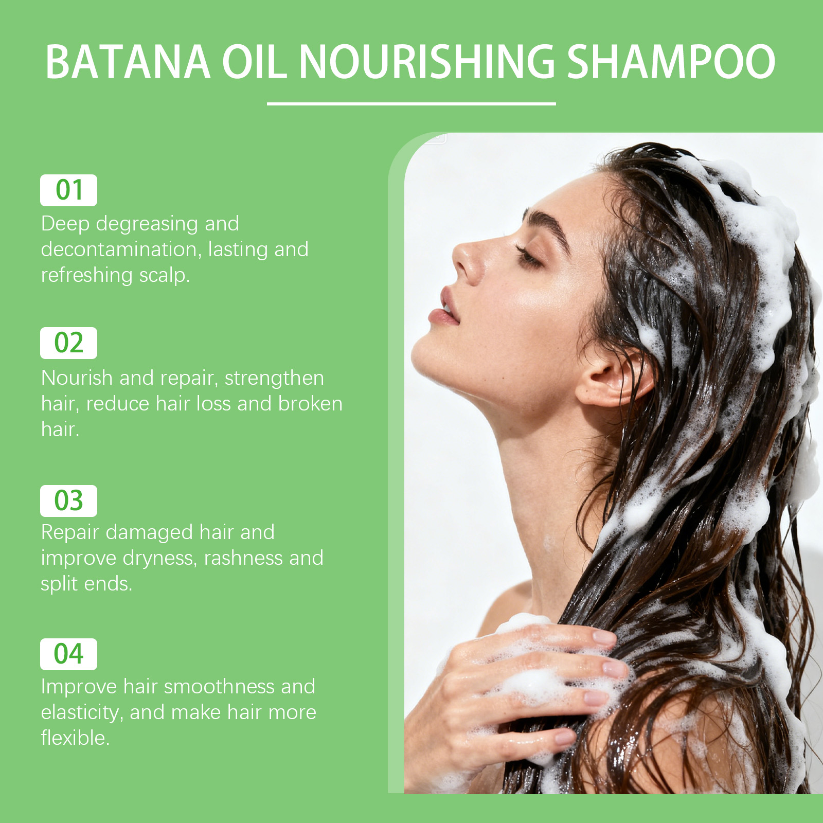 Batana Oil Shampoo Mild Clean Hair Follicle Scalp Fresh Soft Hair Nourish Tip Smooth Shiny