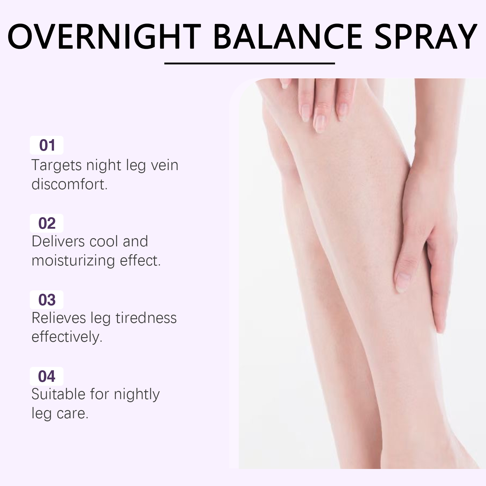Night Care Spray Daily Pre Sleep Moisturizing Massage Care Leg Skin Light Comfort Nourishing Mist