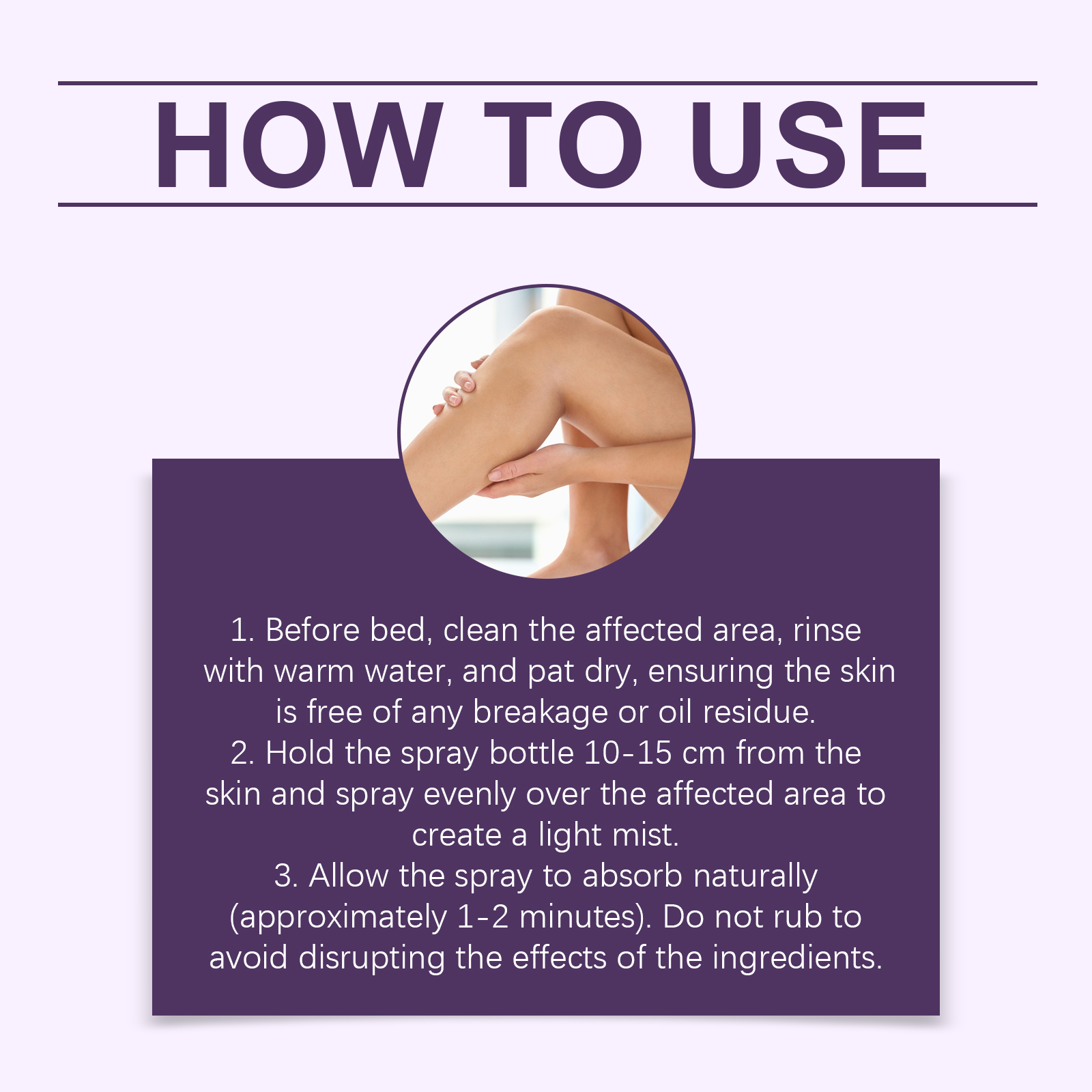 Night Care Spray Daily Pre Sleep Moisturizing Massage Care Leg Skin Light Comfort Nourishing Mist