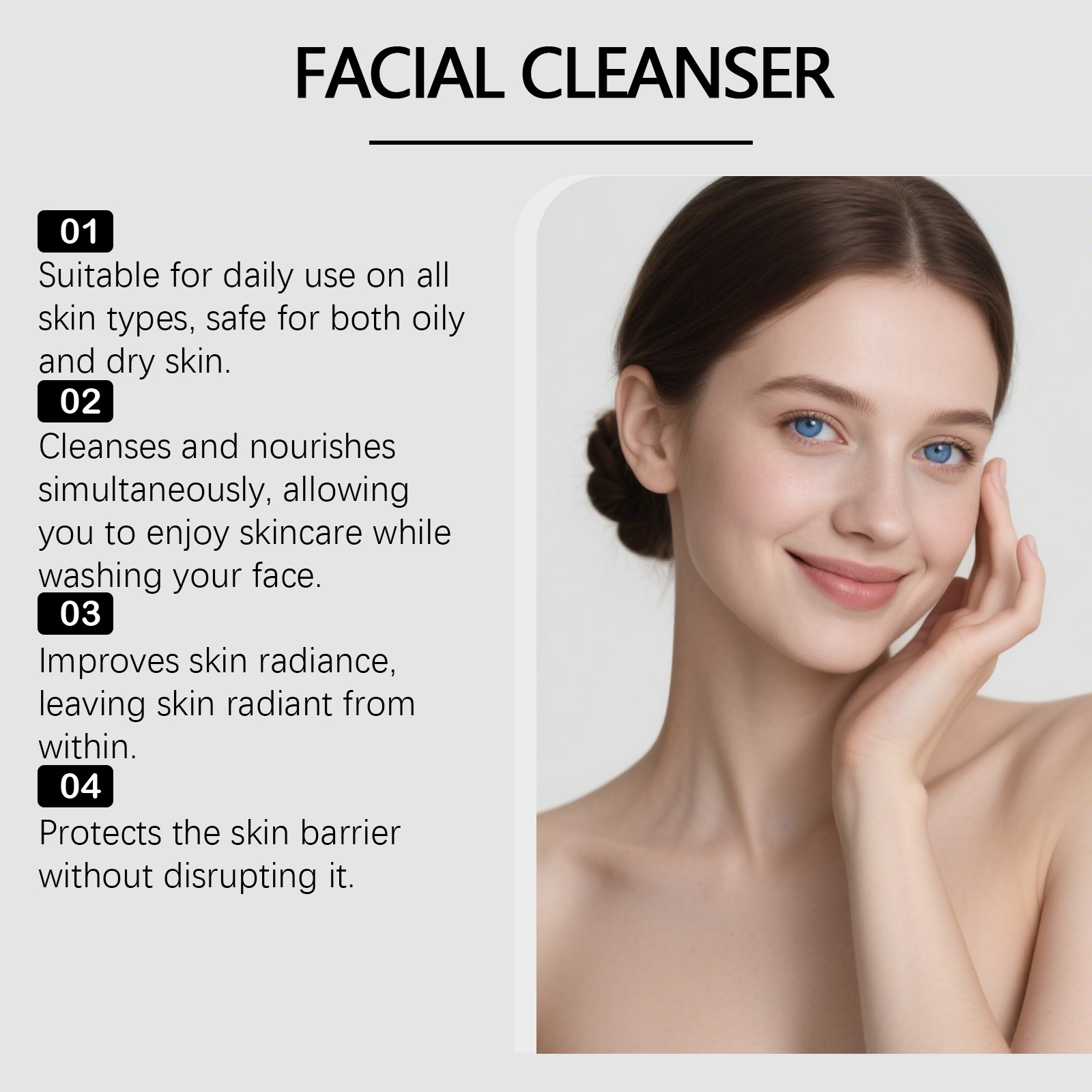 Facial Cleanser Gentle Nourishing Hydrating Remove Skin Oil Moist Care Non Tight Skin Surface Clean Soft Balance Repair Fresh