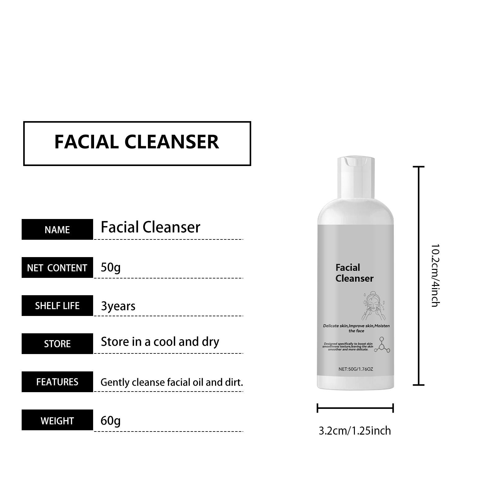Facial Cleanser Gentle Nourishing Hydrating Remove Skin Oil Moist Care Non Tight Skin Surface Clean Soft Balance Repair Fresh