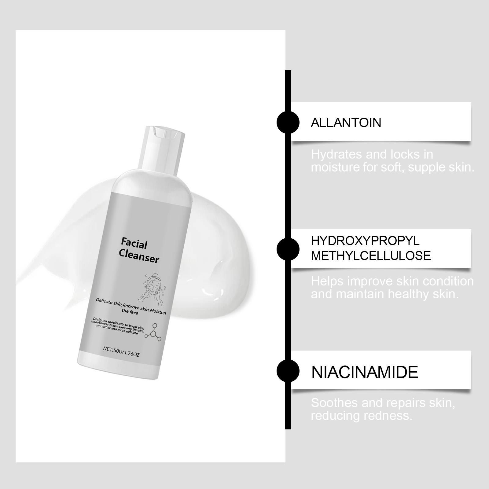 Facial Cleanser Gentle Nourishing Hydrating Remove Skin Oil Moist Care Non Tight Skin Surface Clean Soft Balance Repair Fresh