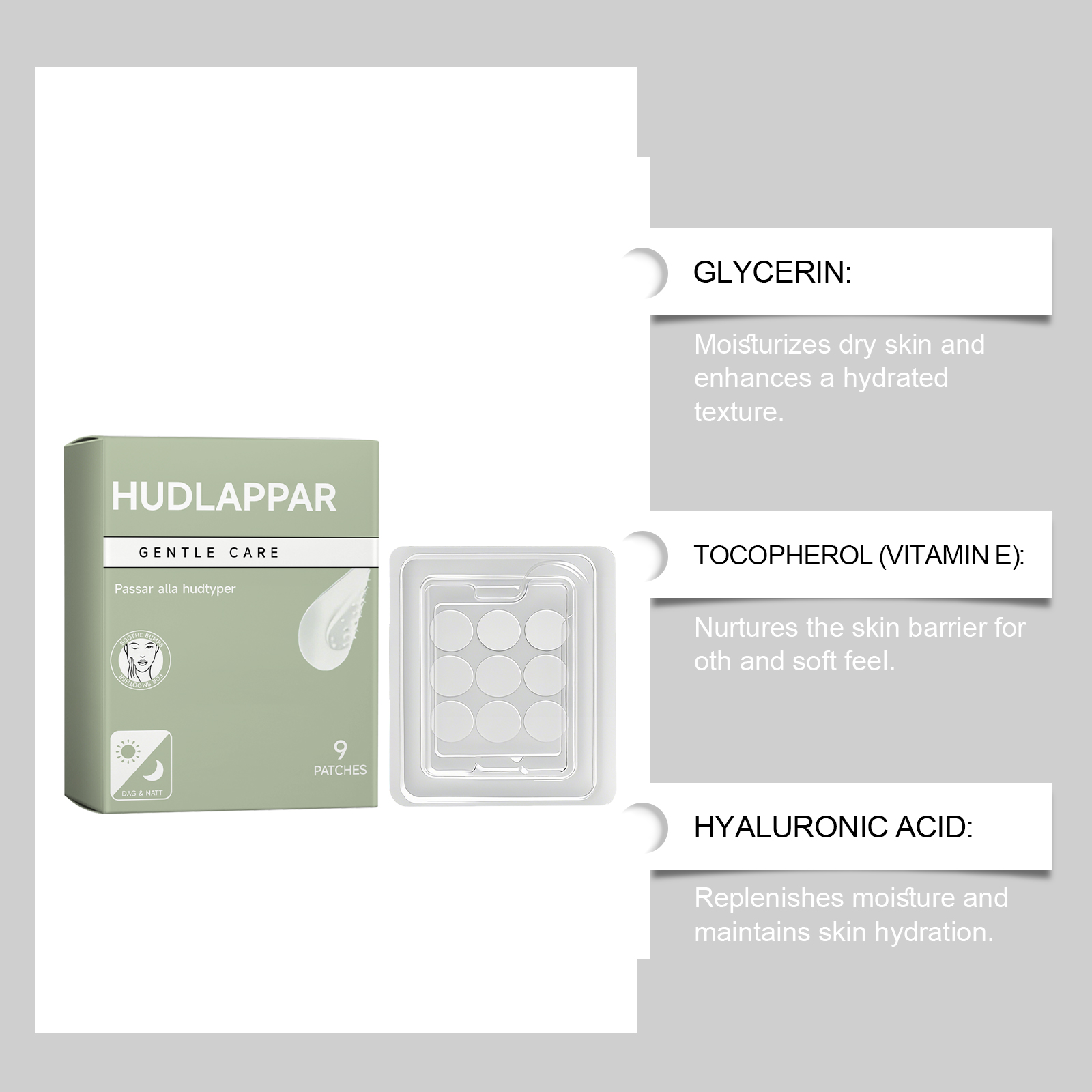 Skin Care Patch Mild Skin Friendly Material Moisturizing Soft Smooth Care Body And Facial Skin Protection