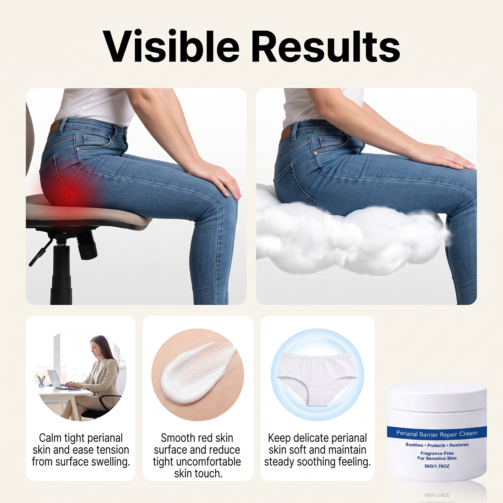 Anal Care Cream Mild Moisturizing Skin Friendly Refreshing Comfort External Smear Protect Perianal Skin