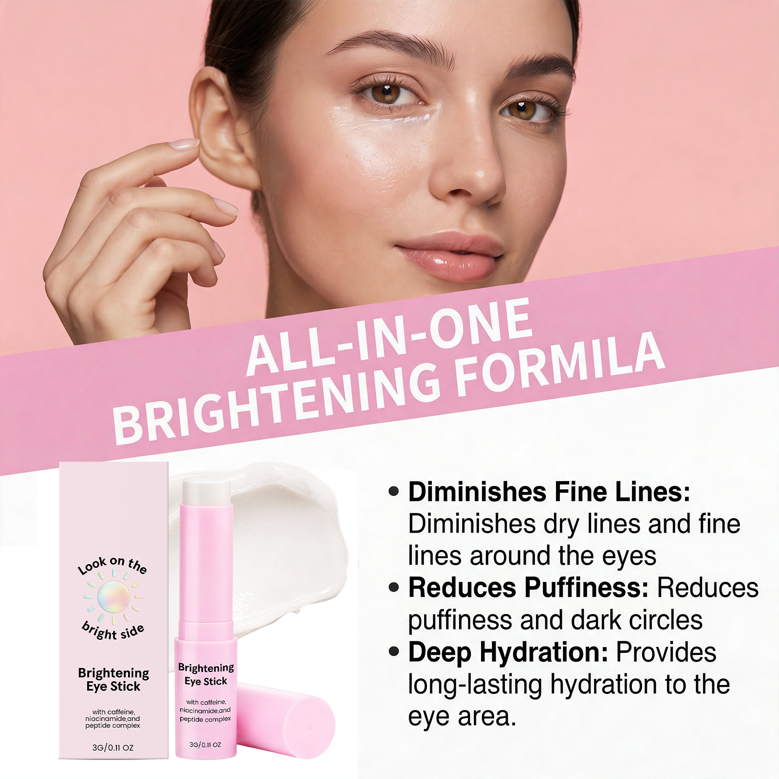 Eye Bright Care Stick Moisturize Hydrate Soft Bright Smooth Fresh Lock Water Skin Daily Care