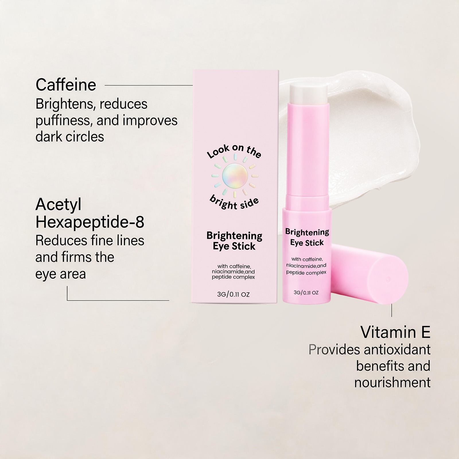 Eye Bright Care Stick Moisturize Hydrate Soft Bright Smooth Fresh Lock Water Skin Daily Care