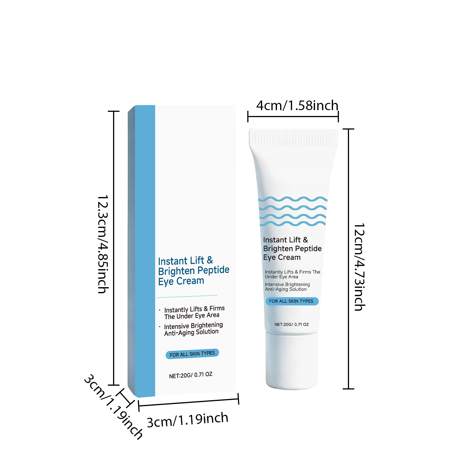 Peptide Eye Cream Mild Ingredients Hydrating Elastic Daily Smooth Brightening Care Eye Skin Area