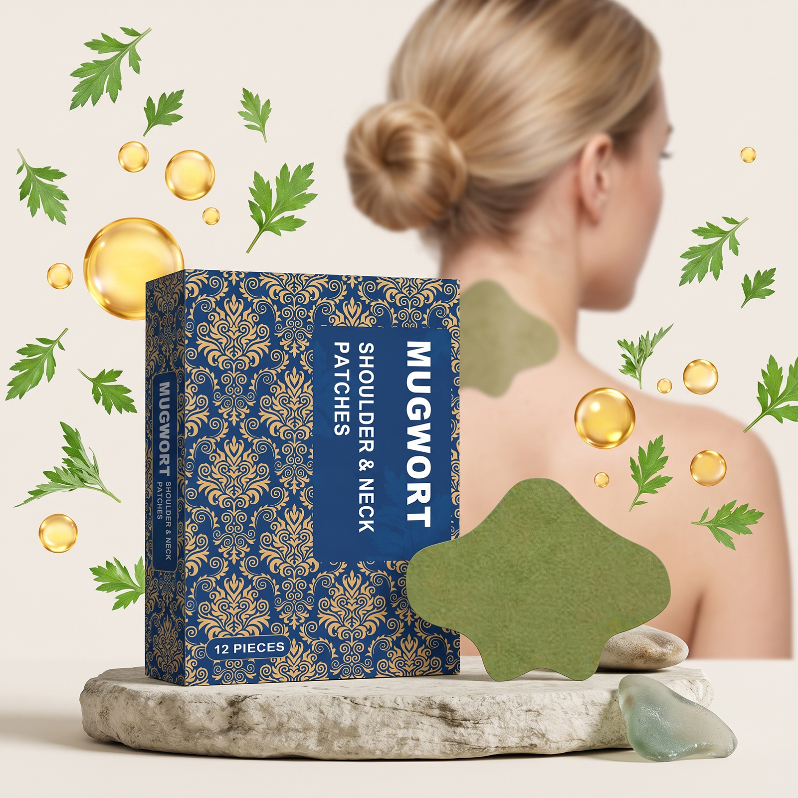 Mugwort Neck Patch Fit Shoulder Outline Mild Moist Ease Skin Tension Body Care Sticker