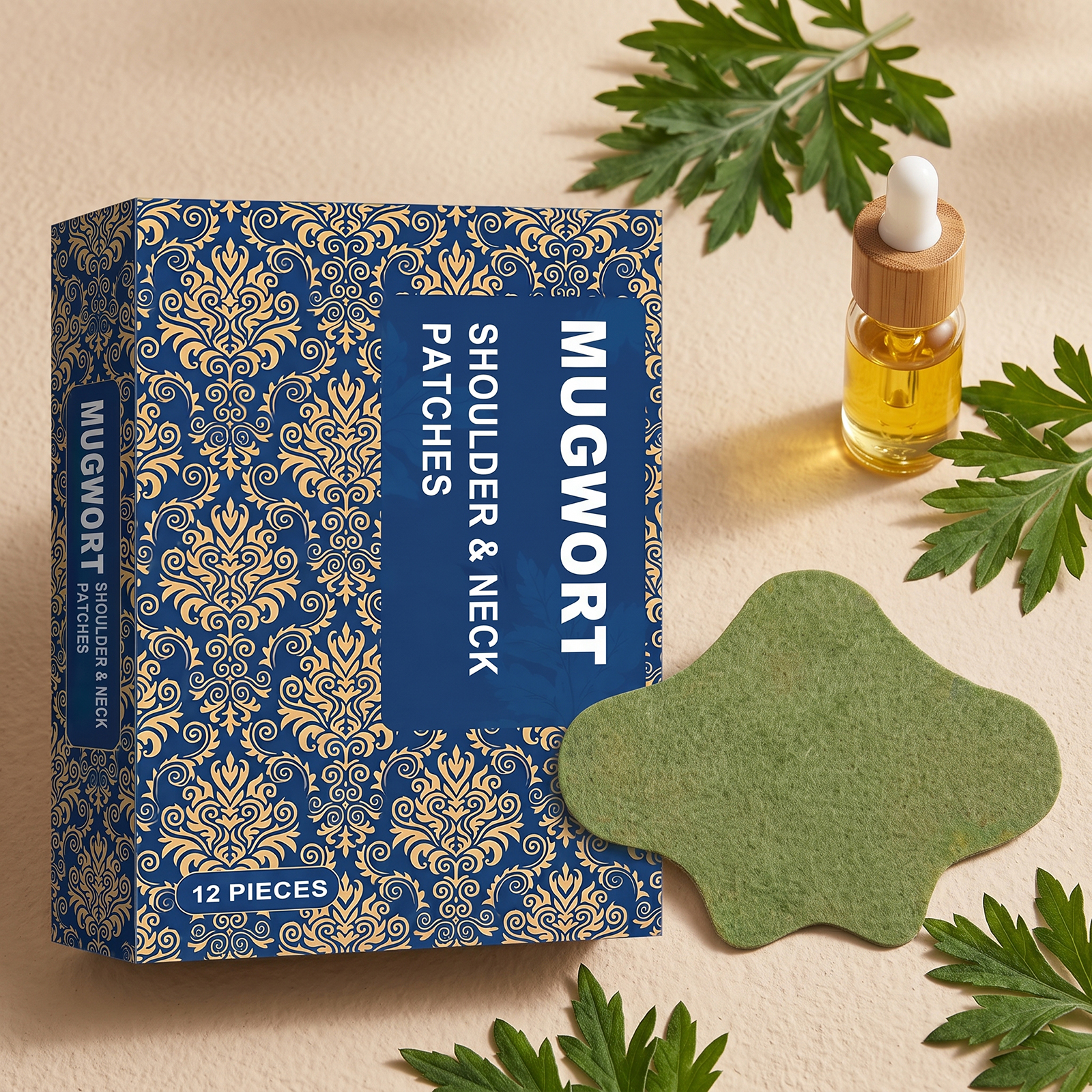 Mugwort Neck Patch Fit Shoulder Outline Mild Moist Ease Skin Tension Body Care Sticker