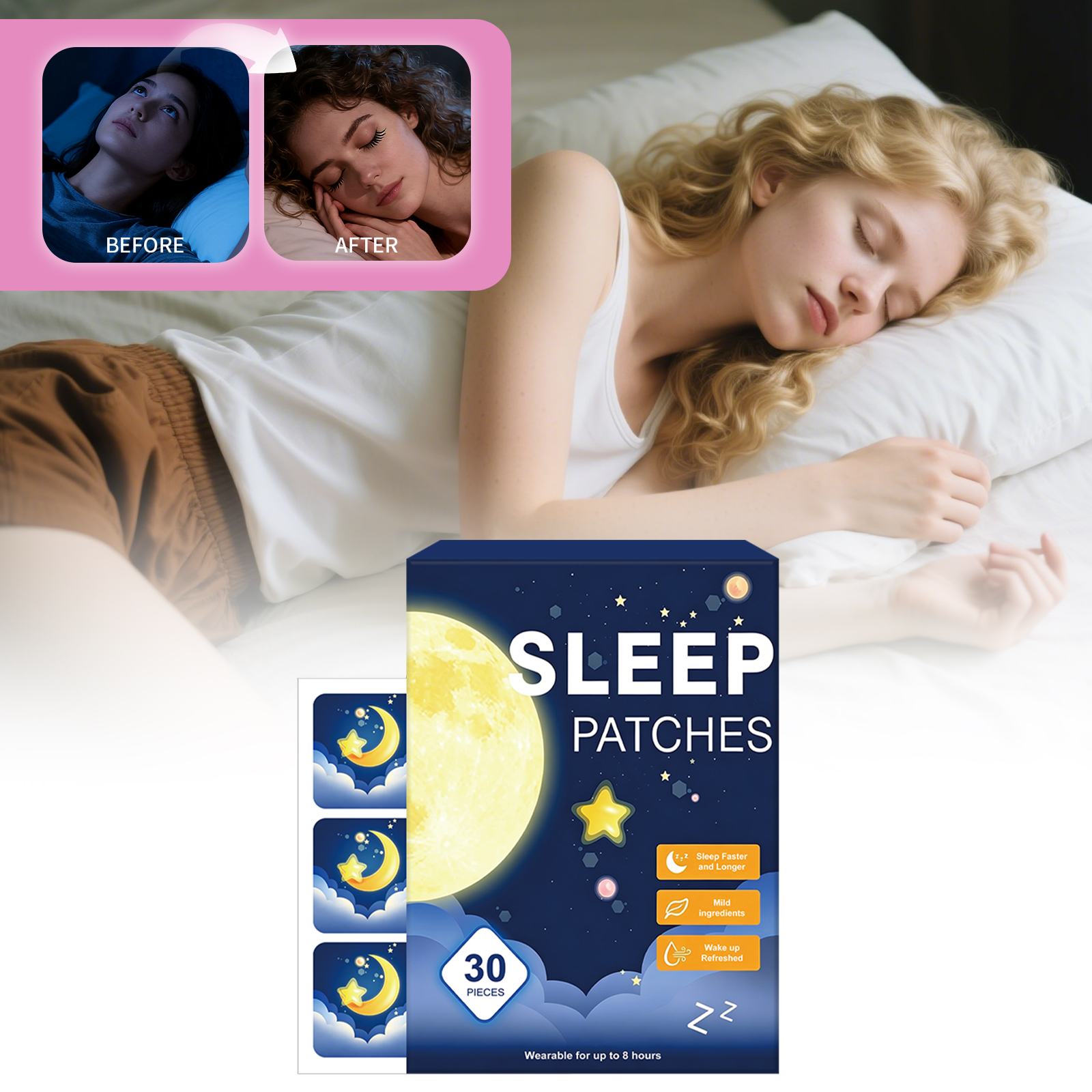 Sleep Care Patch Thin Light Skin Friendly Slow Release Fragrance Mild Wear All Night Non Sticky Care Patch