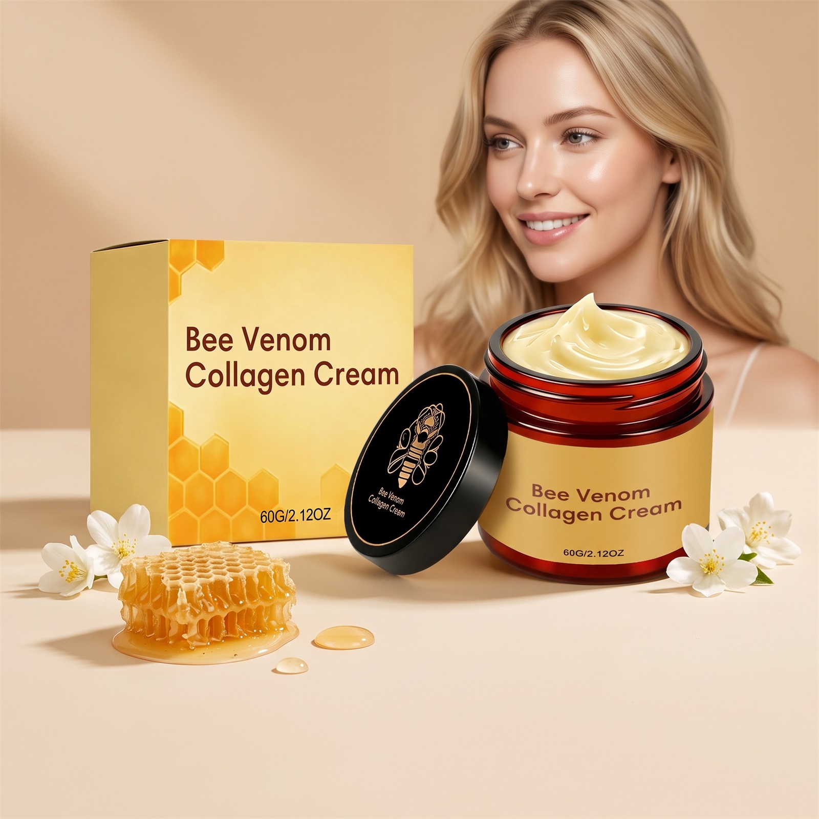 Bee Venom Care Cream Daily Hydrating Tender Body Skin Moisturizing Light Fine Gloss Mild Nursing Lotion