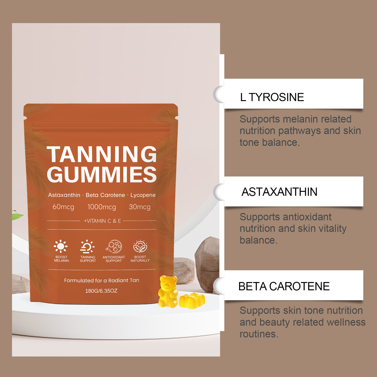 Black Soft Candy Mild Formula Nourishes Body Skin Supplements Daily Multiple Nutrients Radiates Sunny Vitality