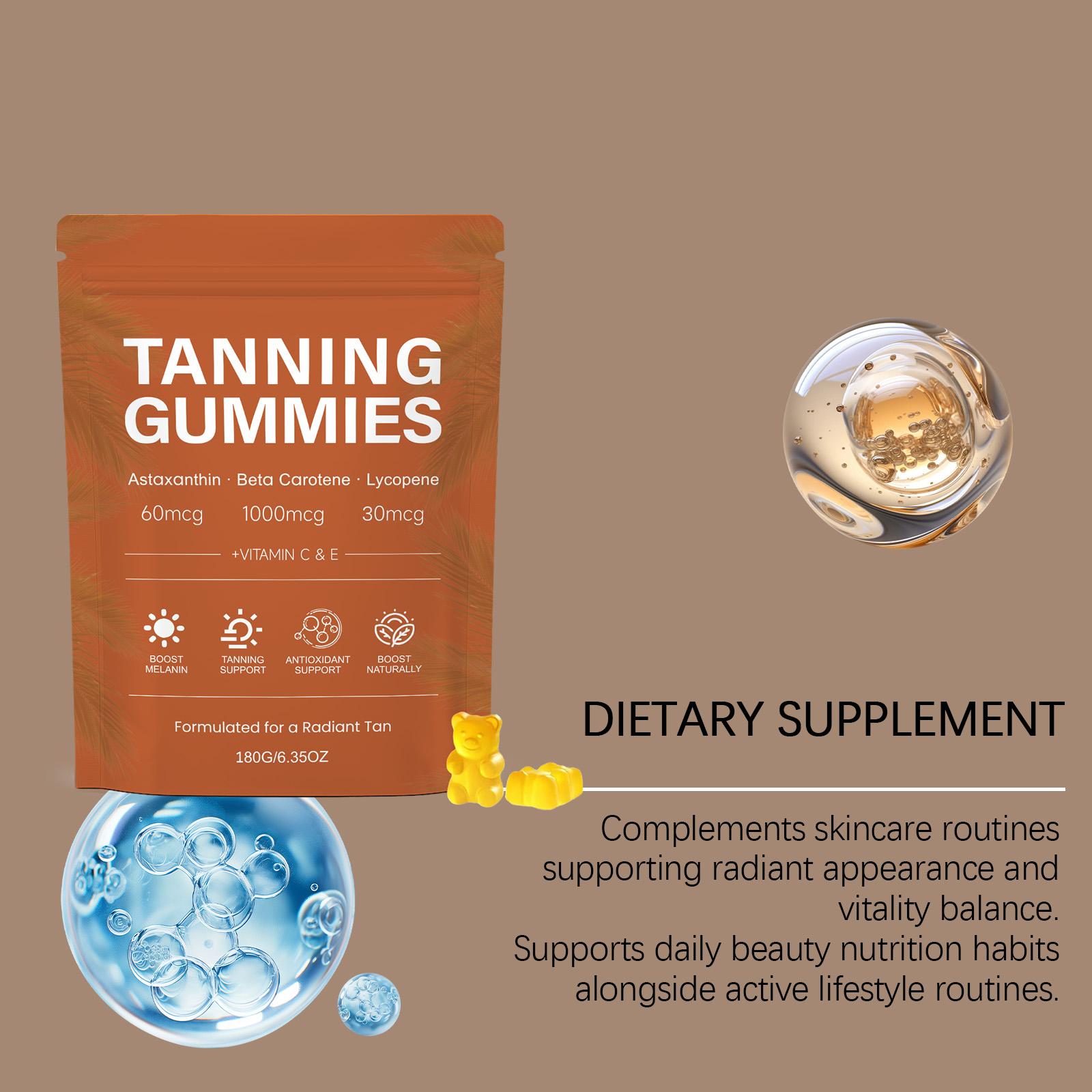 Black Soft Candy Mild Formula Nourishes Body Skin Supplements Daily Multiple Nutrients Radiates Sunny Vitality