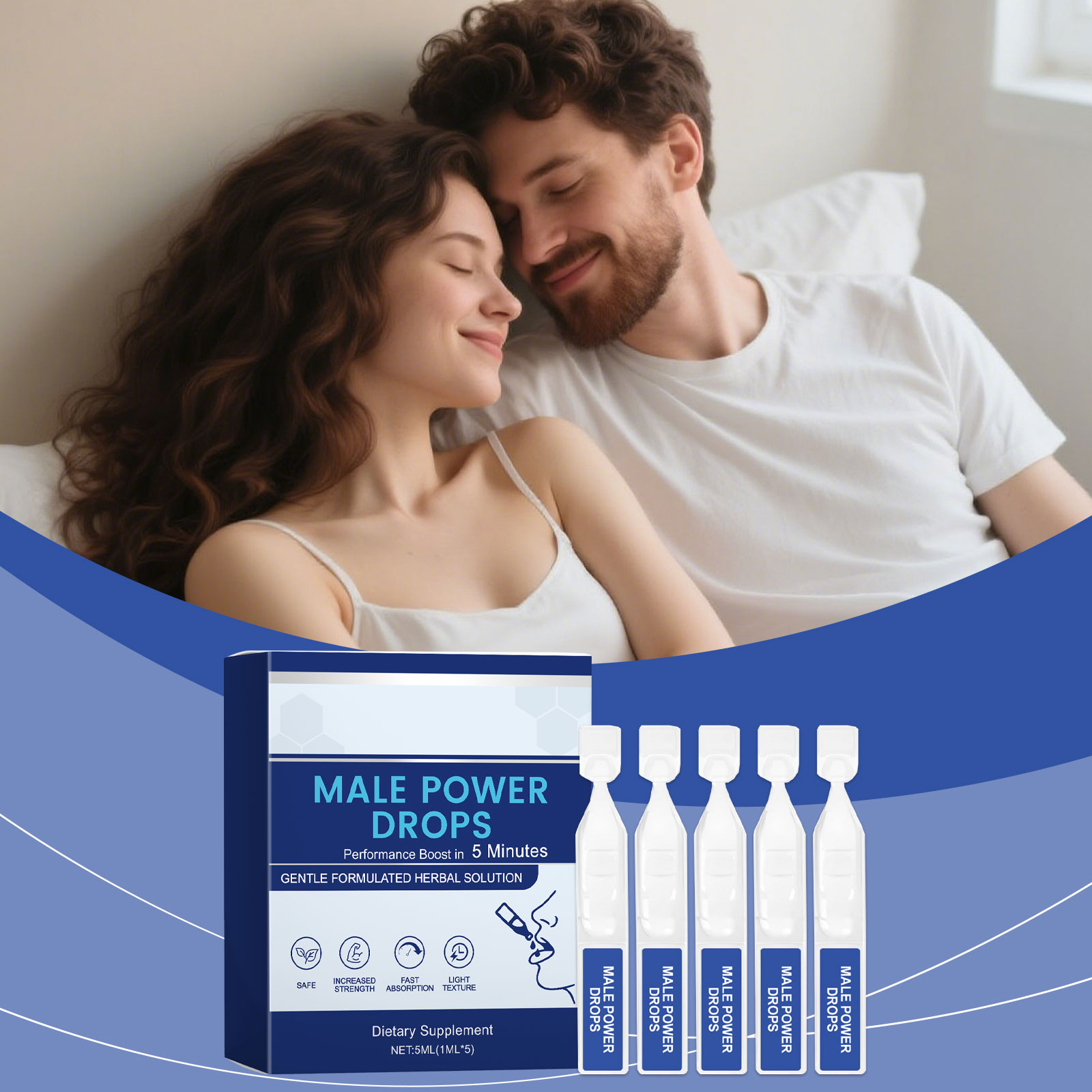 Men Care Drops Gentle Nourish Boost Vitality Portable Dietary Supplement For Male Daily Body Care