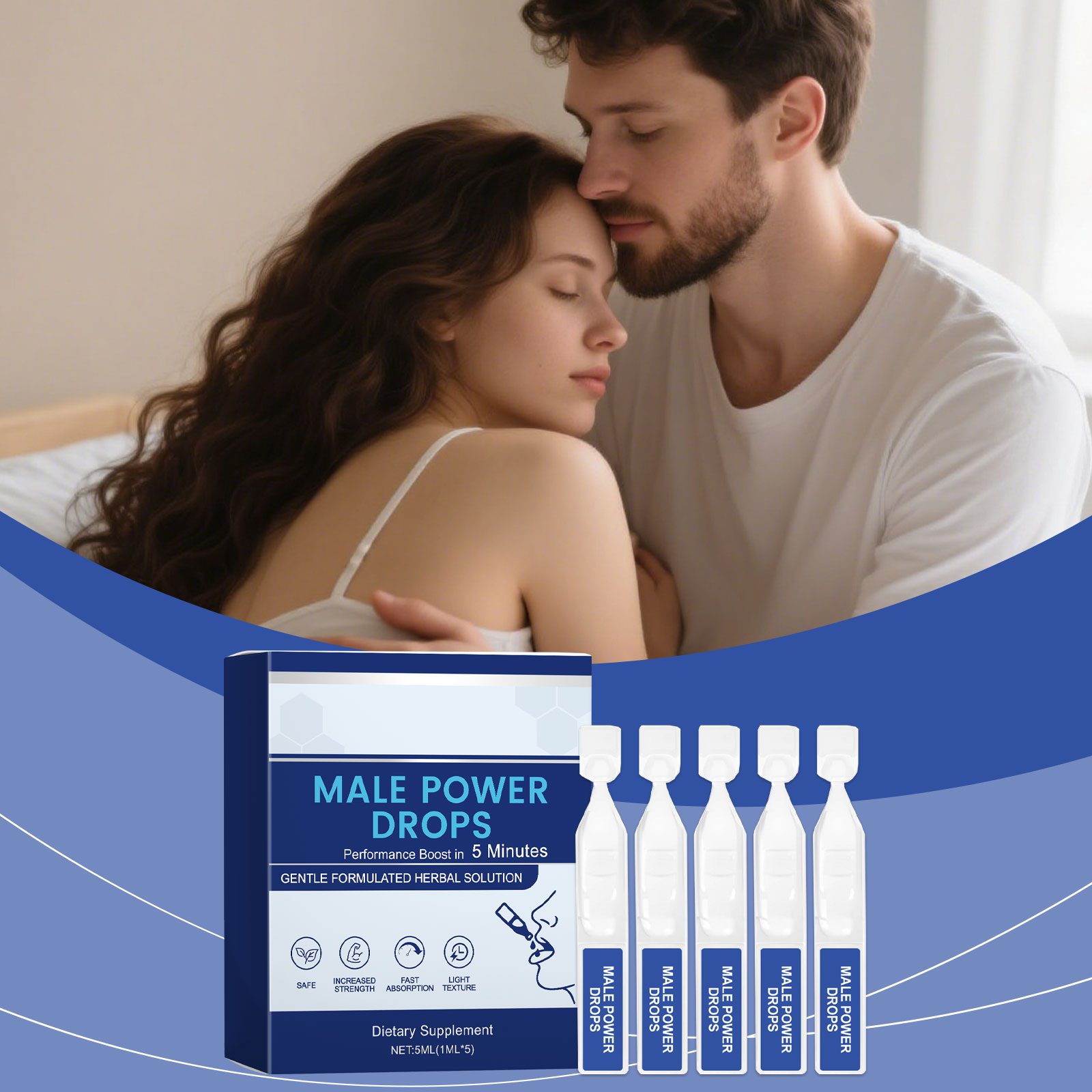 Men Care Drops Gentle Nourish Boost Vitality Portable Dietary Supplement For Male Daily Body Care