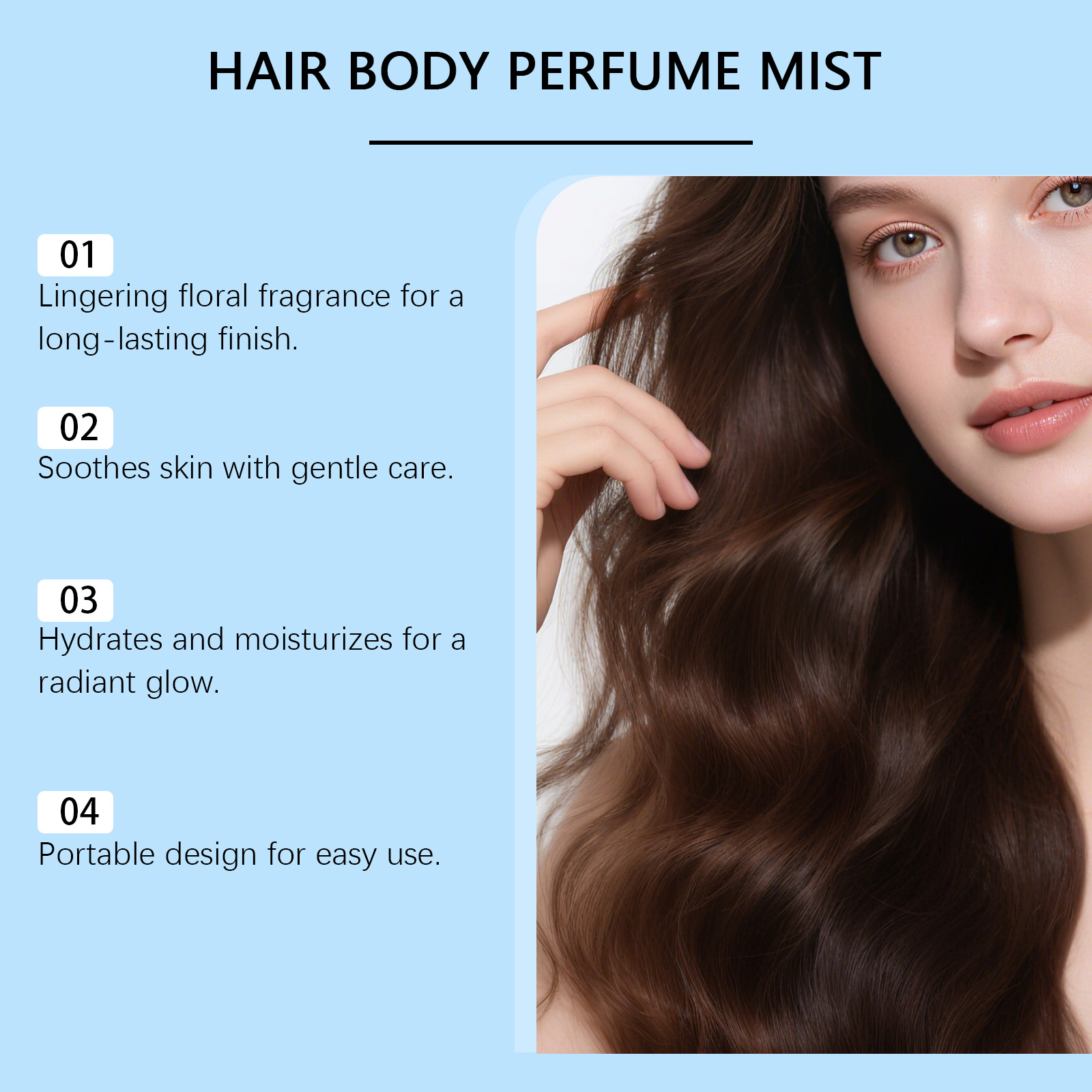 Moisturizing Hair Care Perfume Spray Long Lasting Layered Fresh Elegant Scent Light Hair Mist