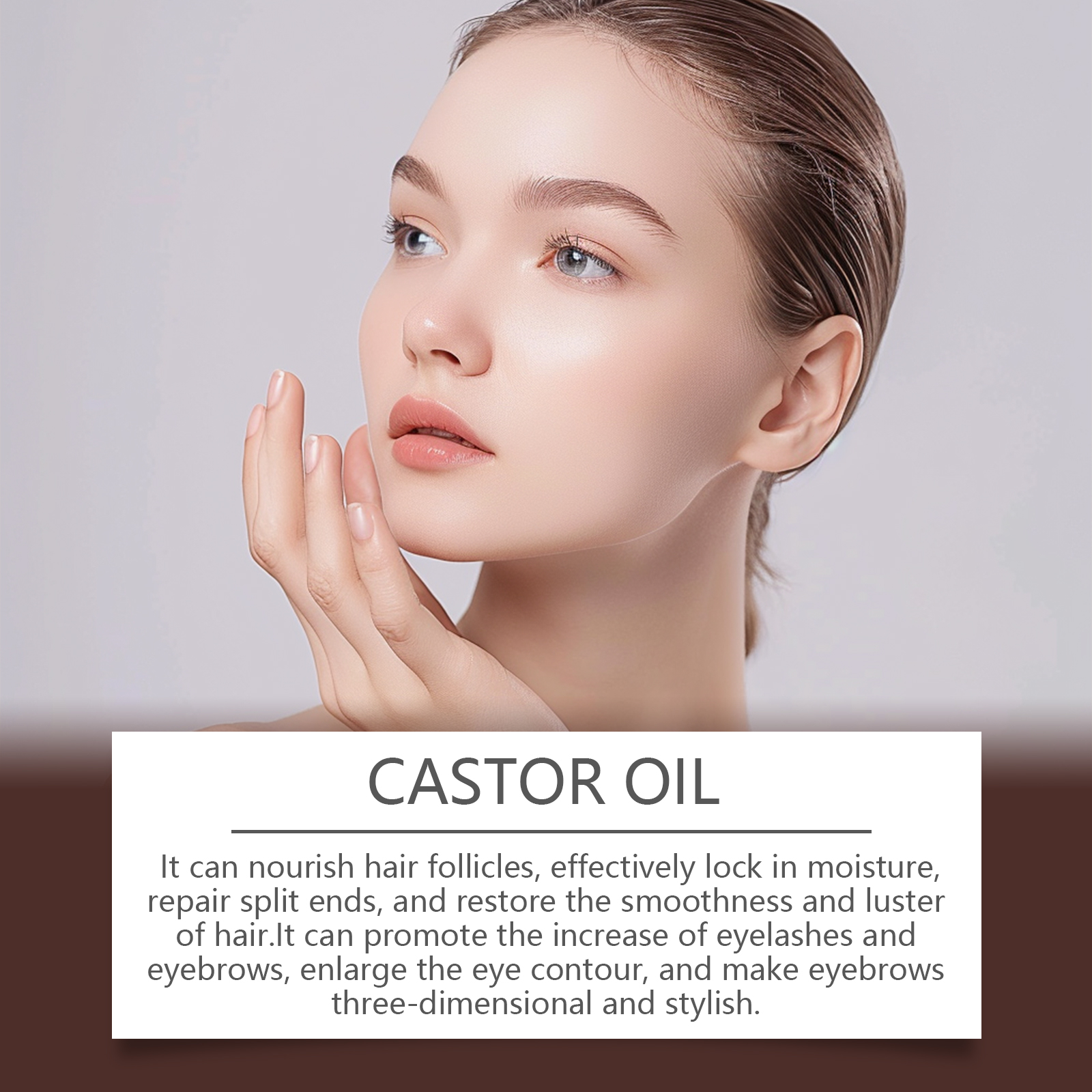 Organic Castor Oil Nourishes Hydrates Skin Body Eyebrows Hair Moisturizing Massage Care Oil