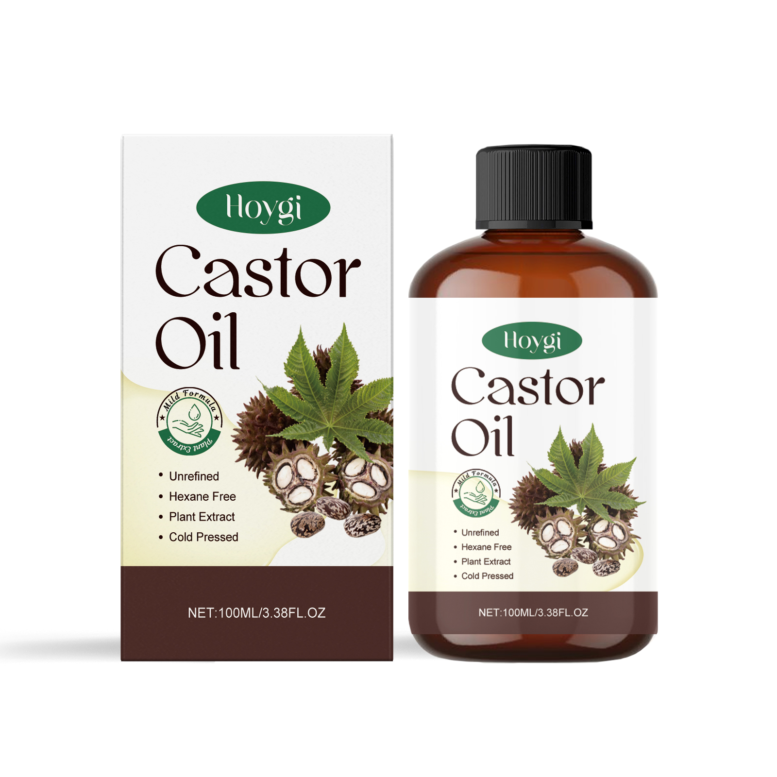 Organic Castor Oil Nourishes Hydrates Skin Body Eyebrows Hair Moisturizing Massage Care Oil