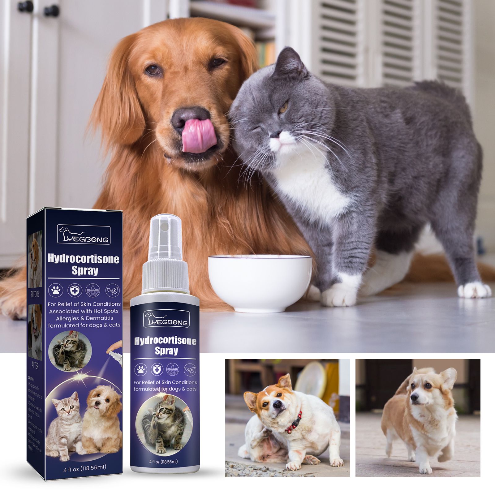Pet Fungi Mite Remover Ointment Soothes Itchy Irritated Skin for Dogs and Cats