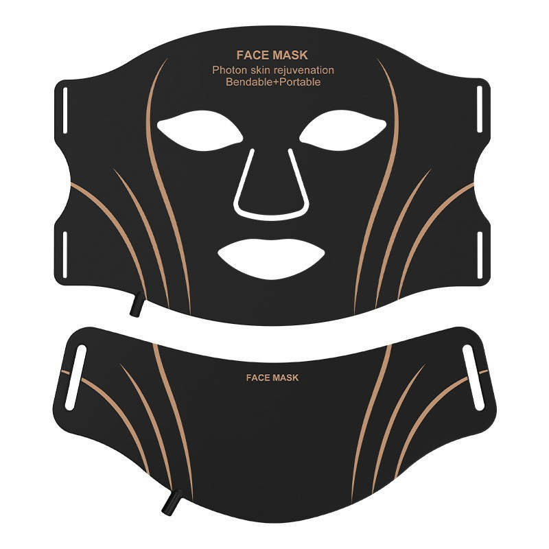 (Light Therapy Neck Face Mask) Wireless LED Light Face Mask Red Light Therapy Face Mask for Face Neck Silicone Beauty Device for Anti-Aging Acne Wrinkle Reduction for Home Travel Yoga Work