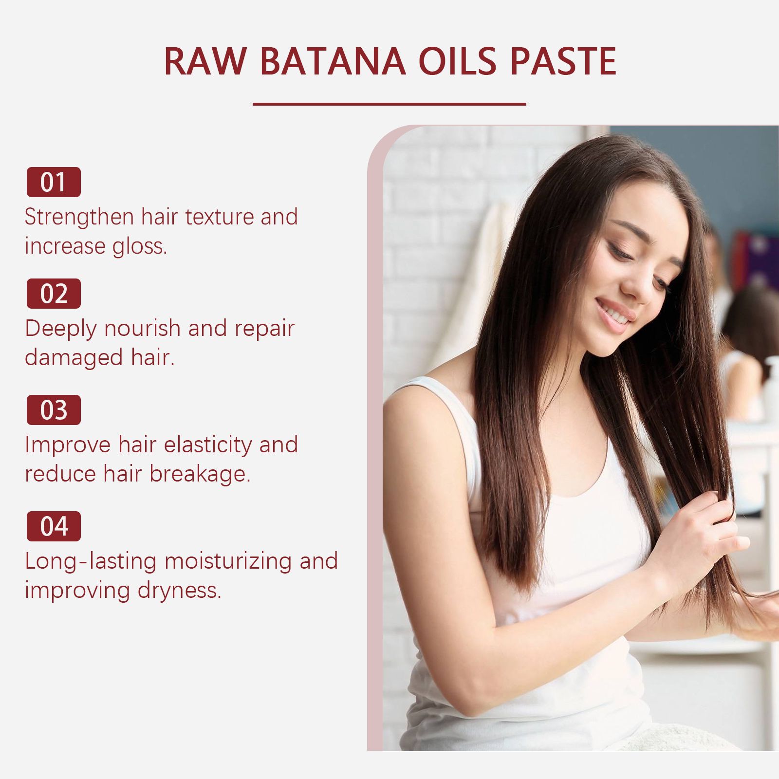 Batana Oil Hair Mask Nourishing Moisturizing Smoothing For Dry Frizzy Damaged Hair Daily Care