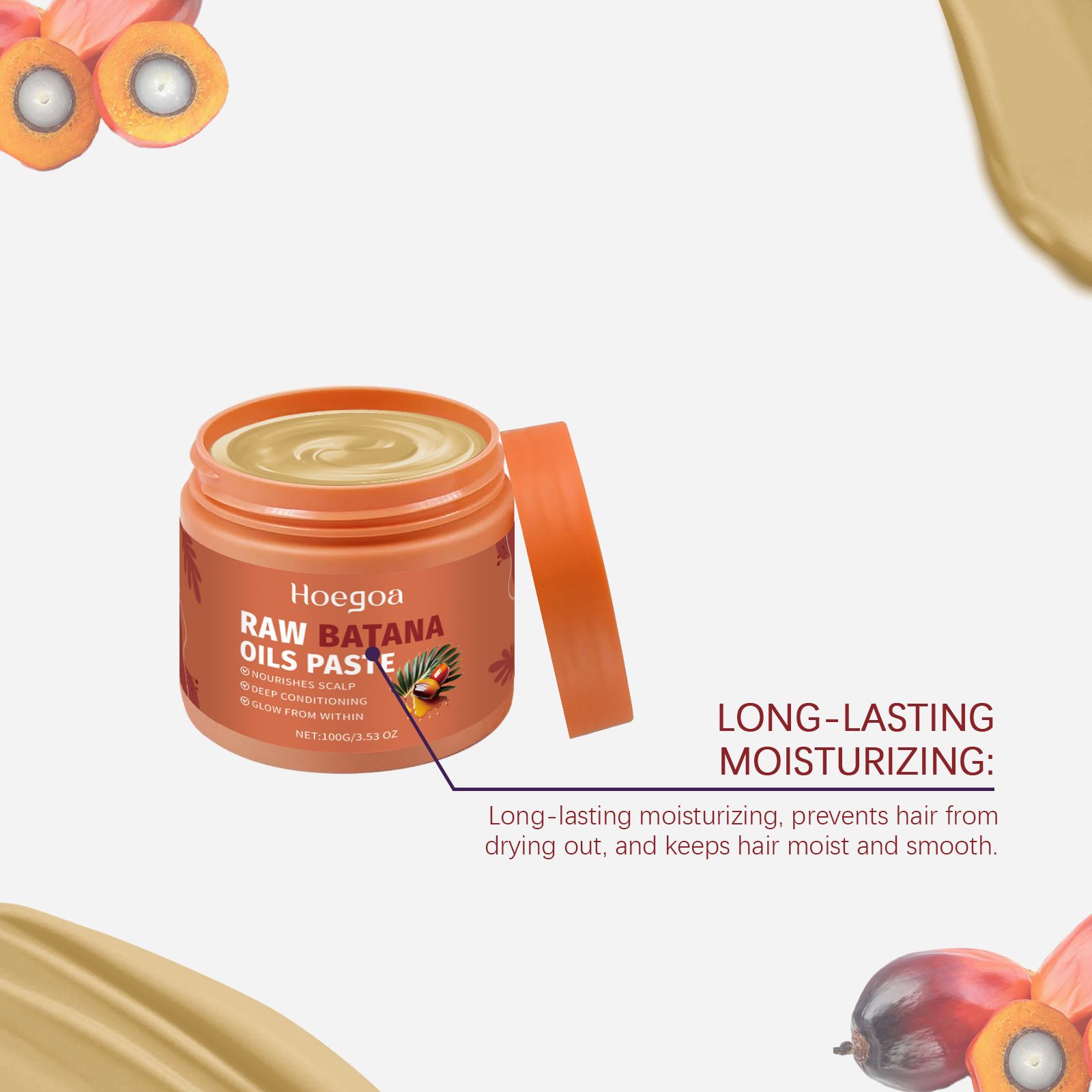 Batana Oil Hair Mask Nourishing Moisturizing Smoothing For Dry Frizzy Damaged Hair Daily Care