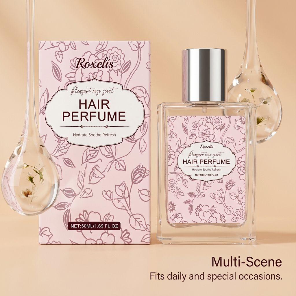 Rose Hair Perfume Spray Gentle Fresh Elegant Portable For Daily Hair Care 50ml
