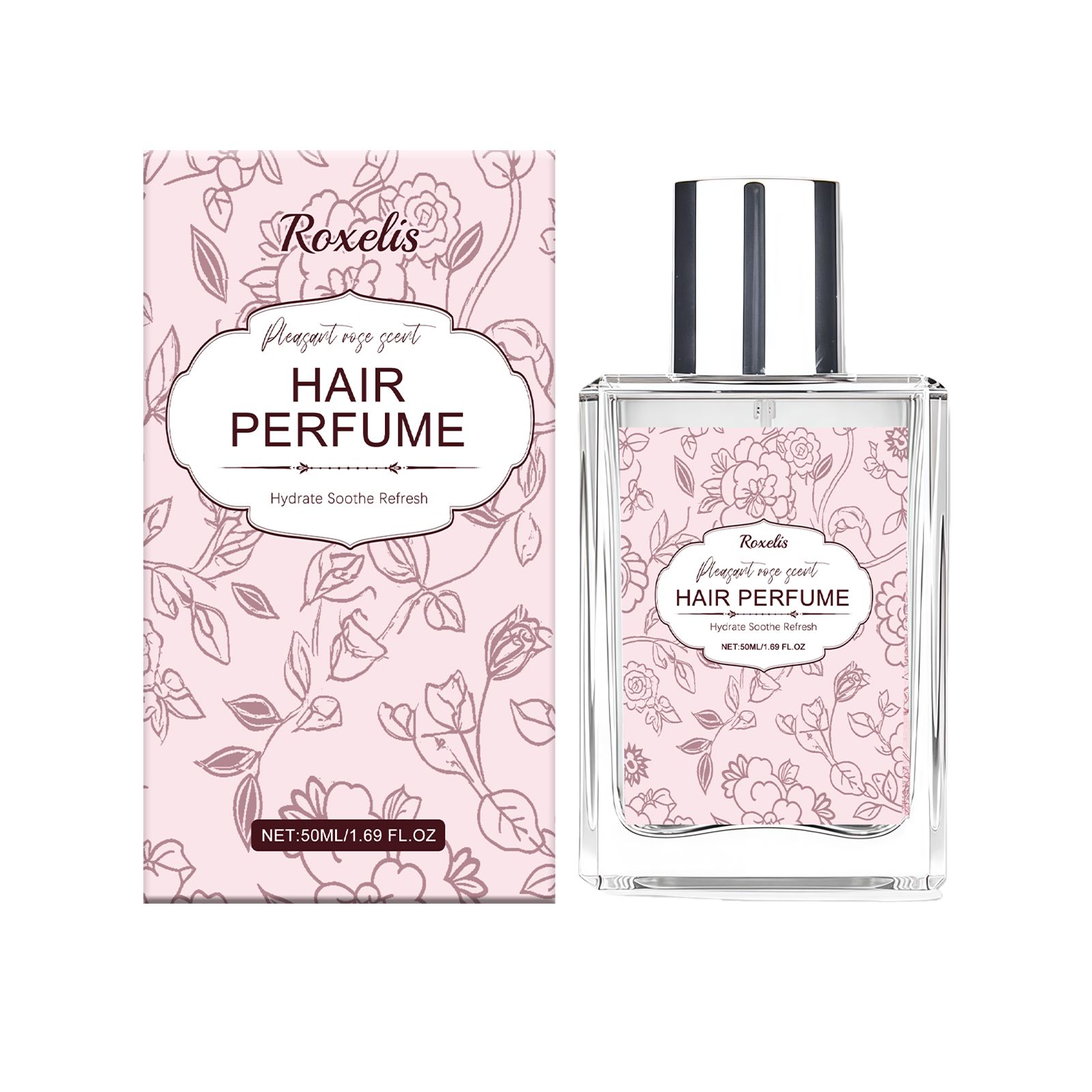 Rose Hair Perfume Spray Gentle Fresh Elegant Portable For Daily Hair Care 50ml