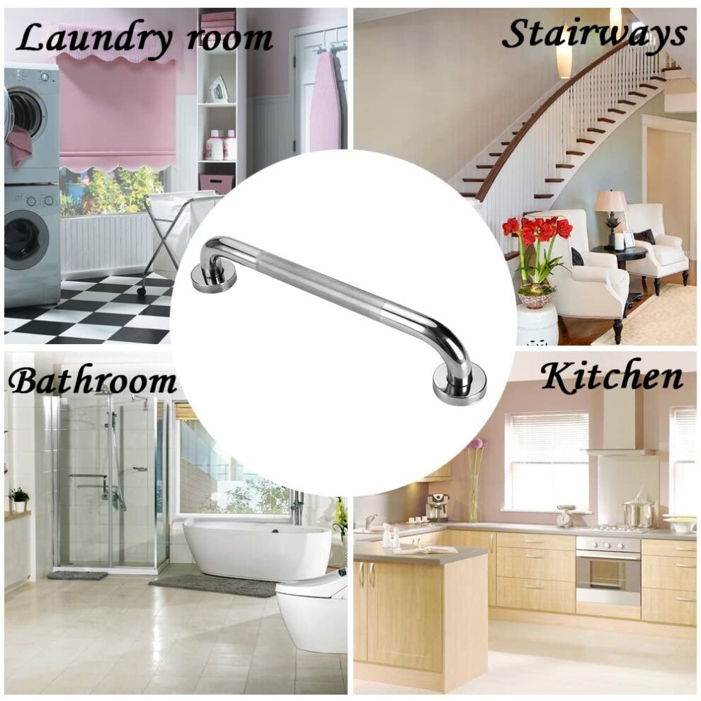(16 inches/40cm) BTSKY Stainless Steel Bath Grab Shower Handle with Anti-Slip Grip - Dis