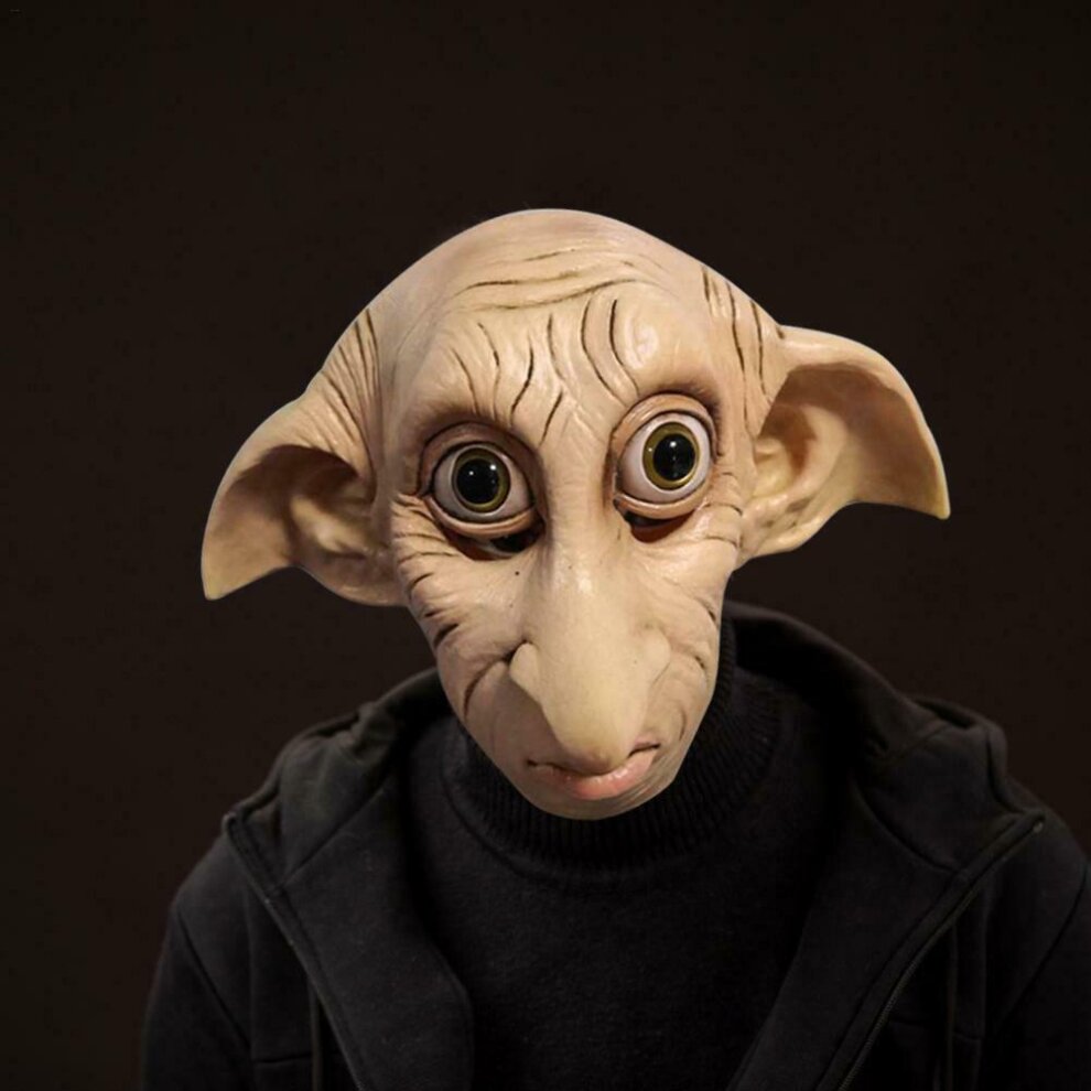 Dobby Mask Full Face with Elf Ears Latex Realistic for Halloween Cosplay Costume Carnival festivals Harry Potter  party Masquerade Props Men Adult Teens Size